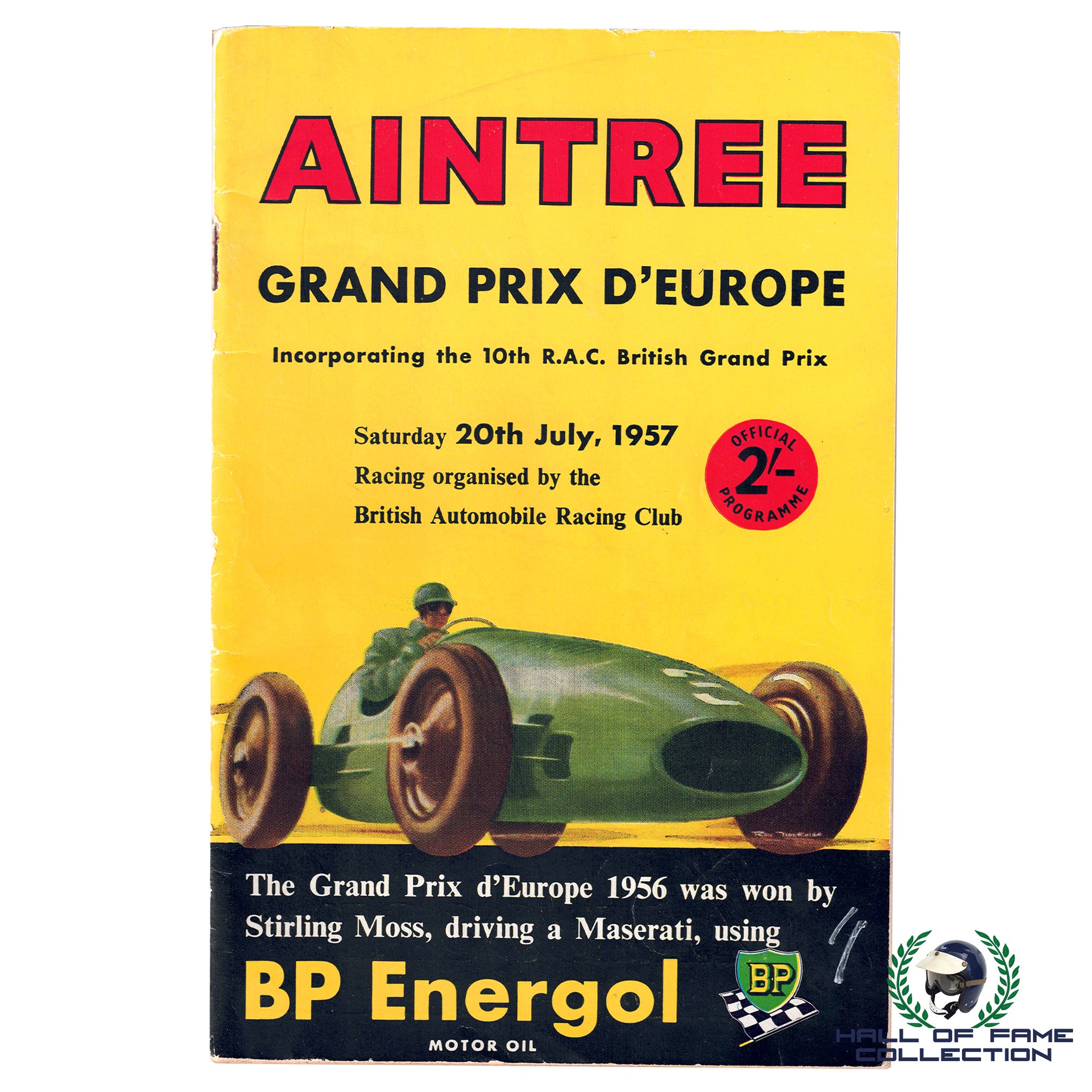 1957 Hawthorn / Collins/ Fangio / Brabham / Moss + More Signed European Grand Prix F1 Aintree Program