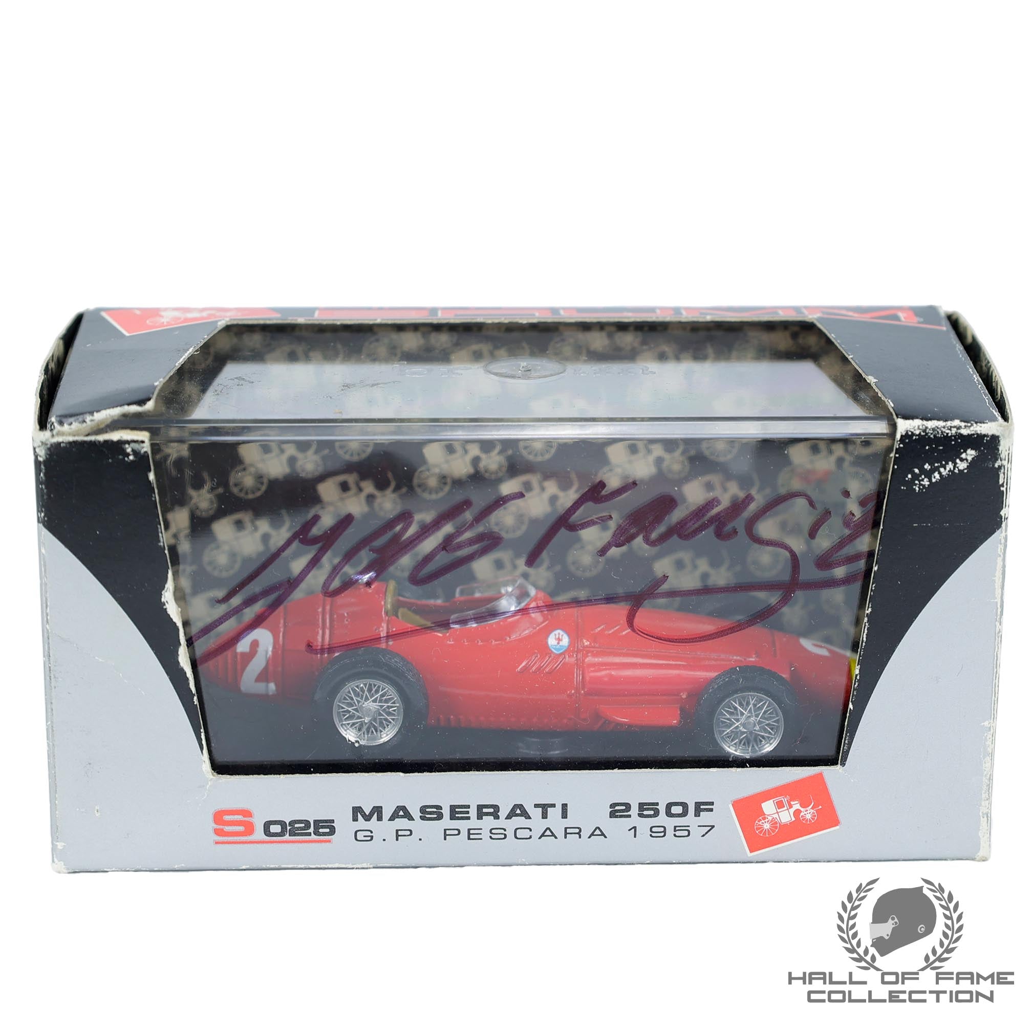 1957 Juan Manuel Fangio Signed Maserati 250F 1:43 Scale F1 Model
