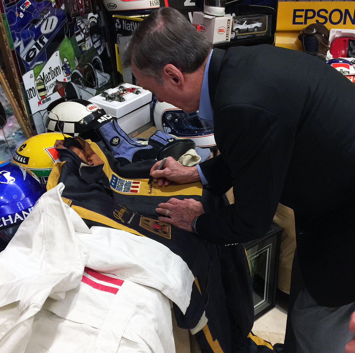 1974 Johnny Rutherford Signed Race Used Hogan Racing F5000 Suit