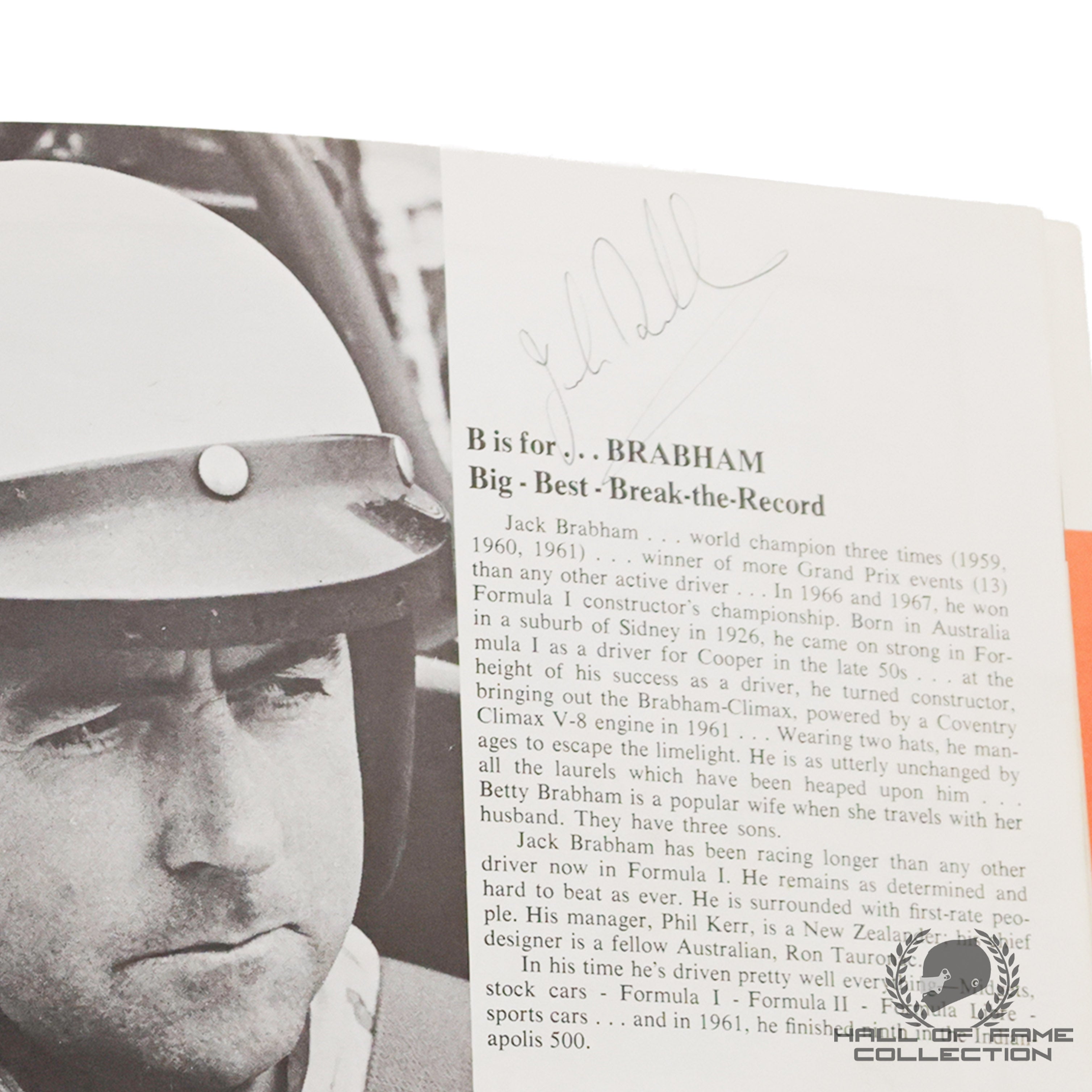 1968 Brabham, Gurney, Hill, Hulme, McLaren, Siffert, Stewart Signed US Grand Prix F1 Program