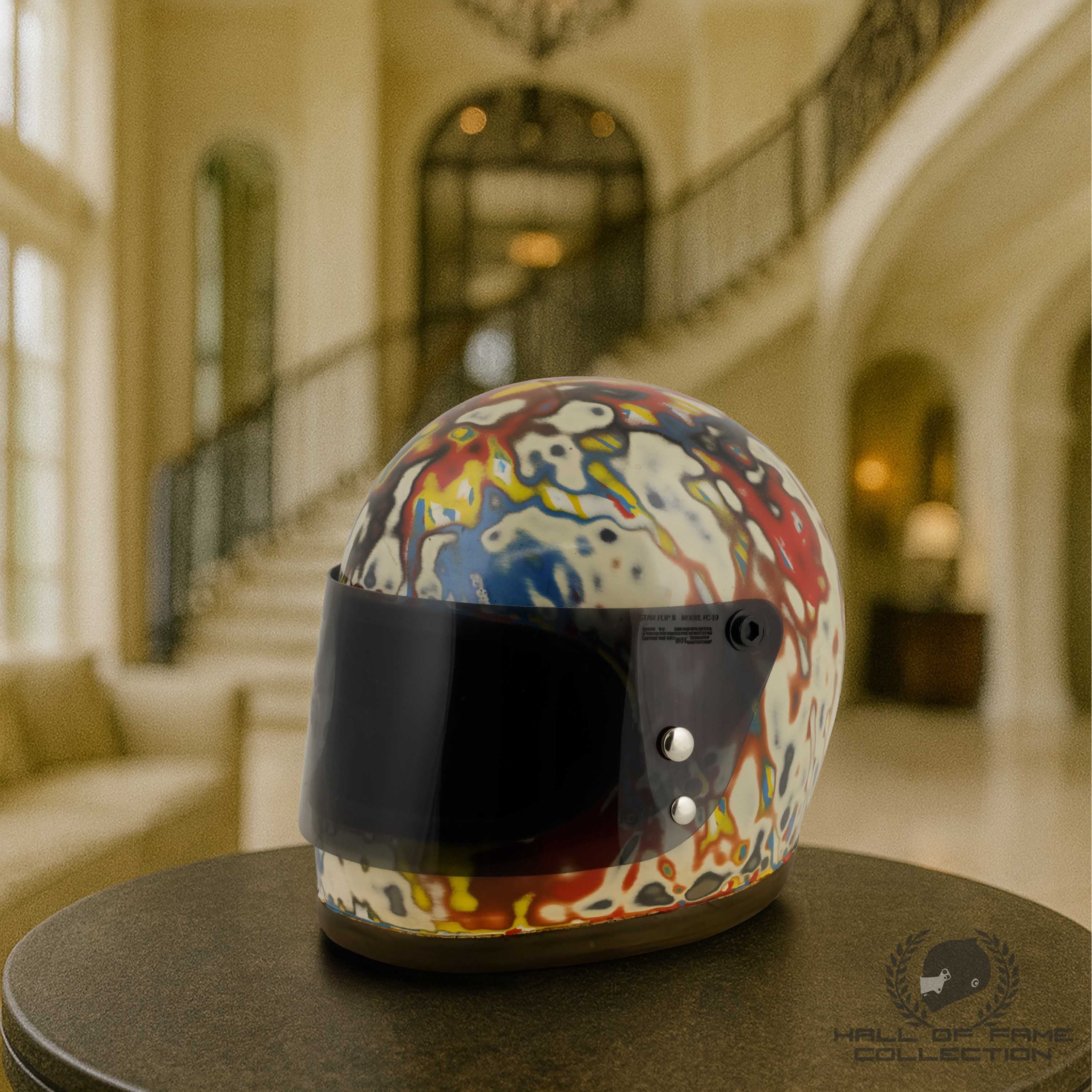 1970's Cy Fairchild Race Worn USAC Sprint Car Bell Star Helmet