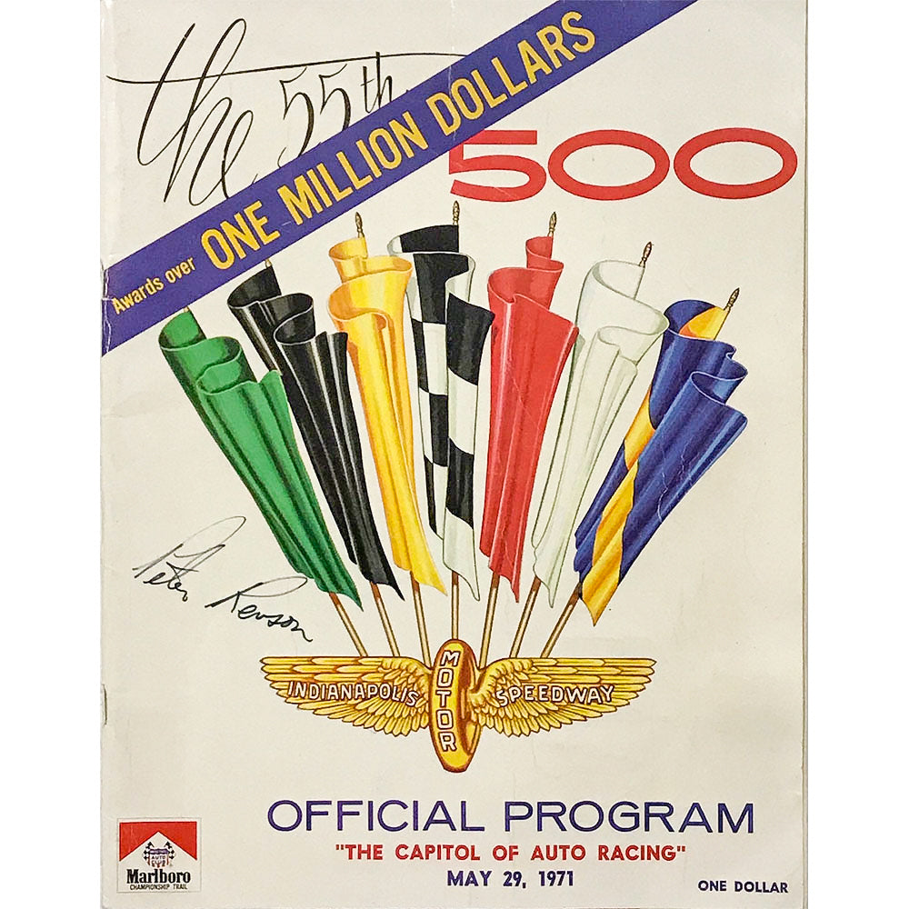 1971 Indianapols 500 Official Program Signed By Peter Revson