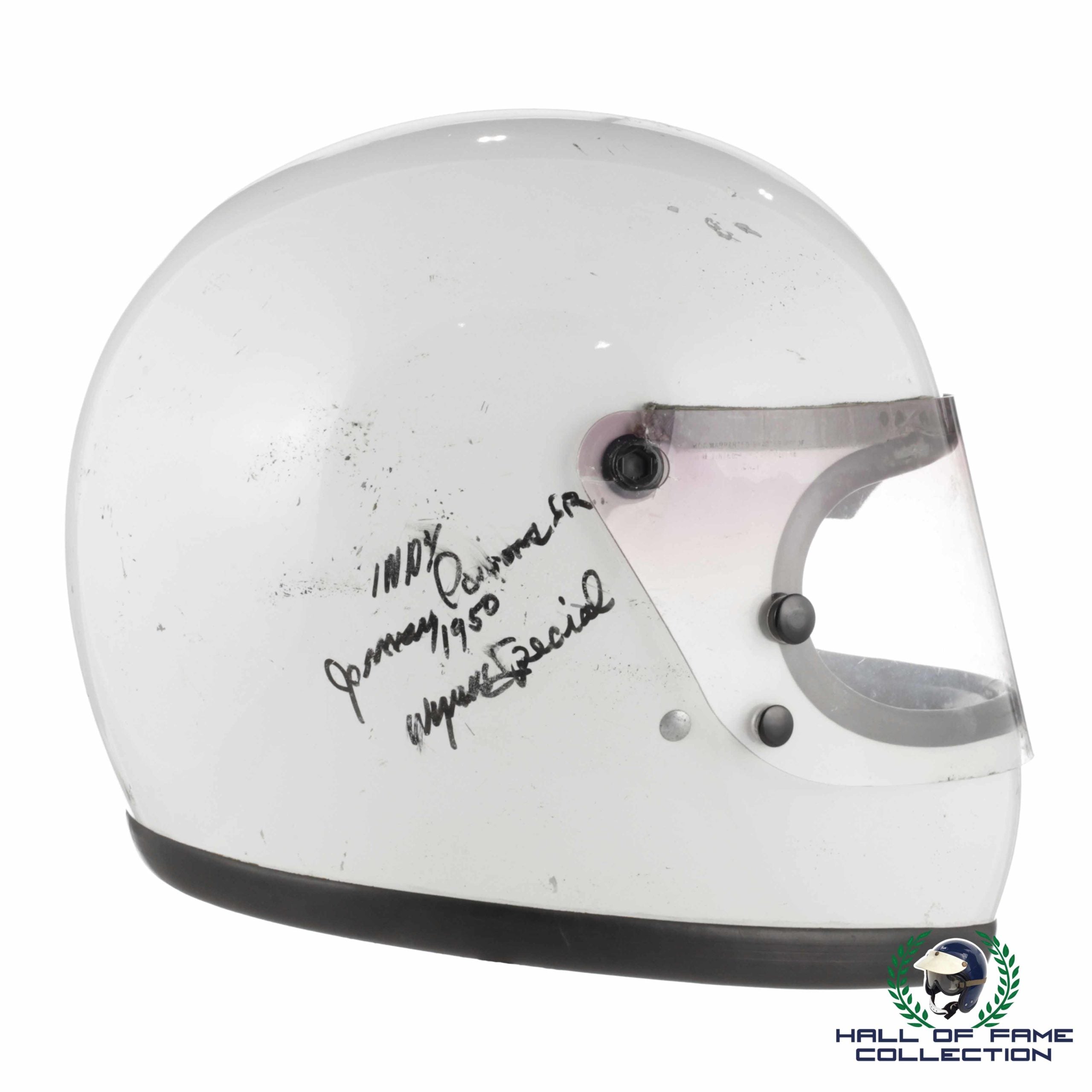 1980 Johnny Parsons Jr. / Johnnie Parsons Sr. Signed Indy 500 Parade Lap Bell Star II Helmet