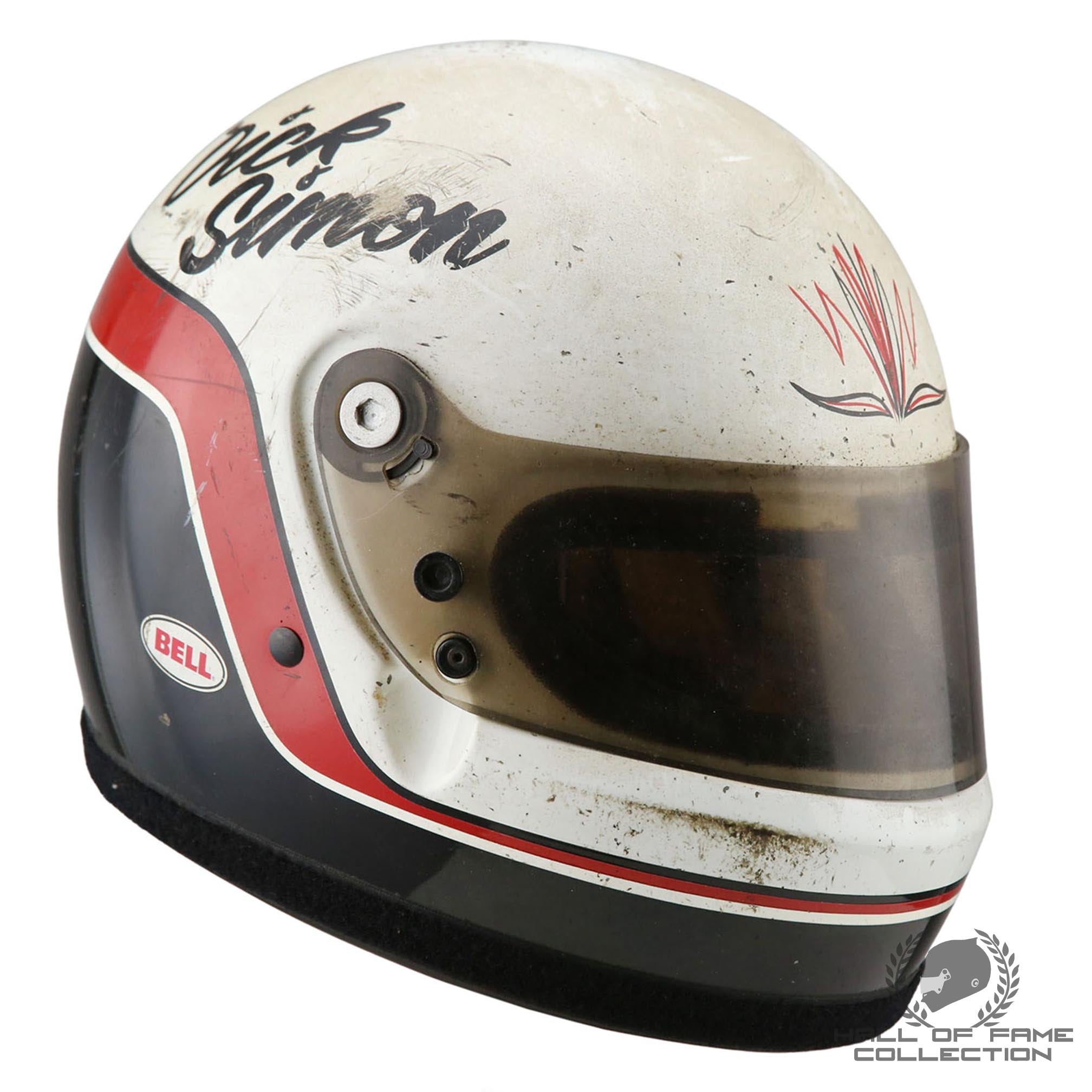 1982 Dick Simon Race Used Leader Card Racing IndyCar Helmet