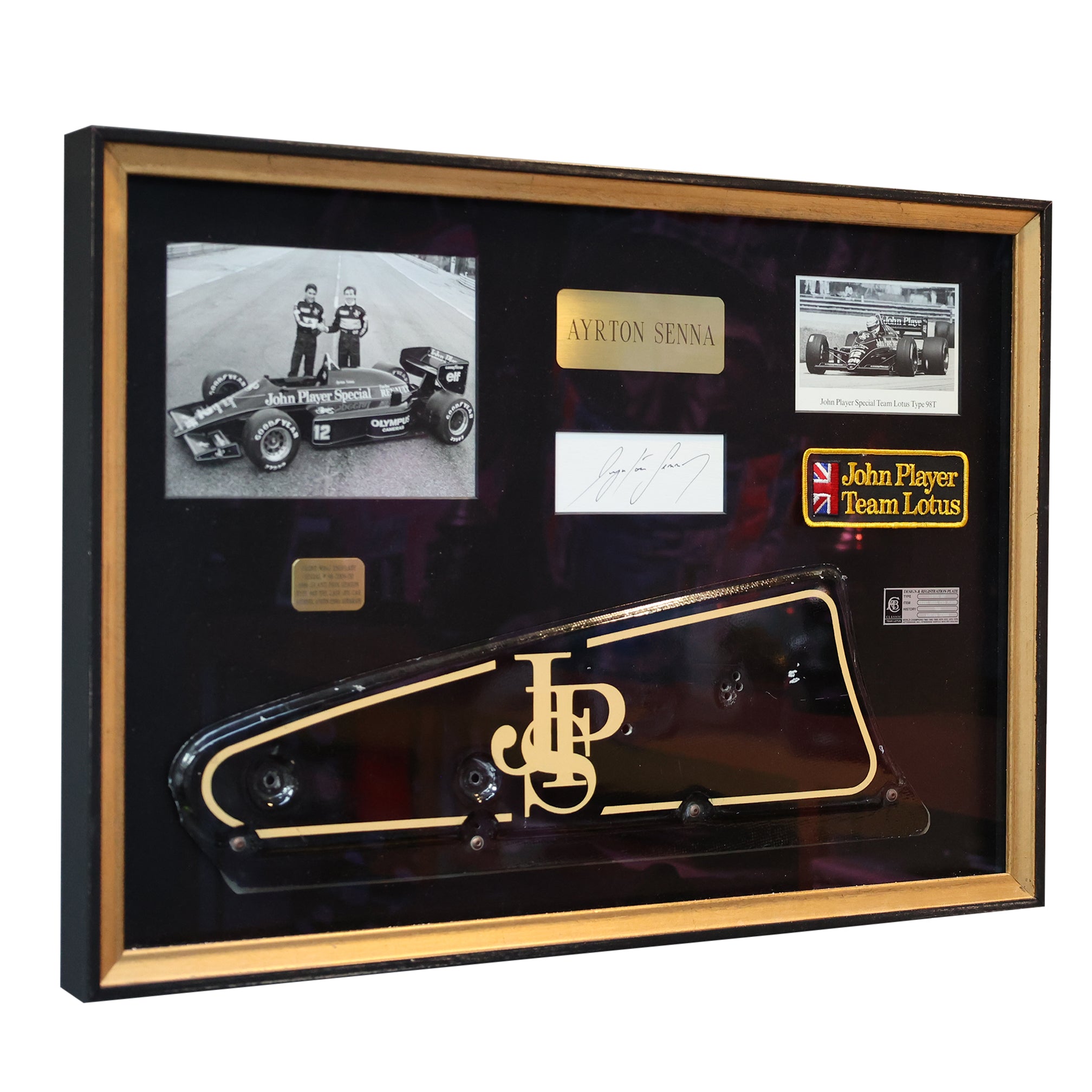 1986 Ayrton Senna Signed Team Lotus F1 Front Wing End Plate
