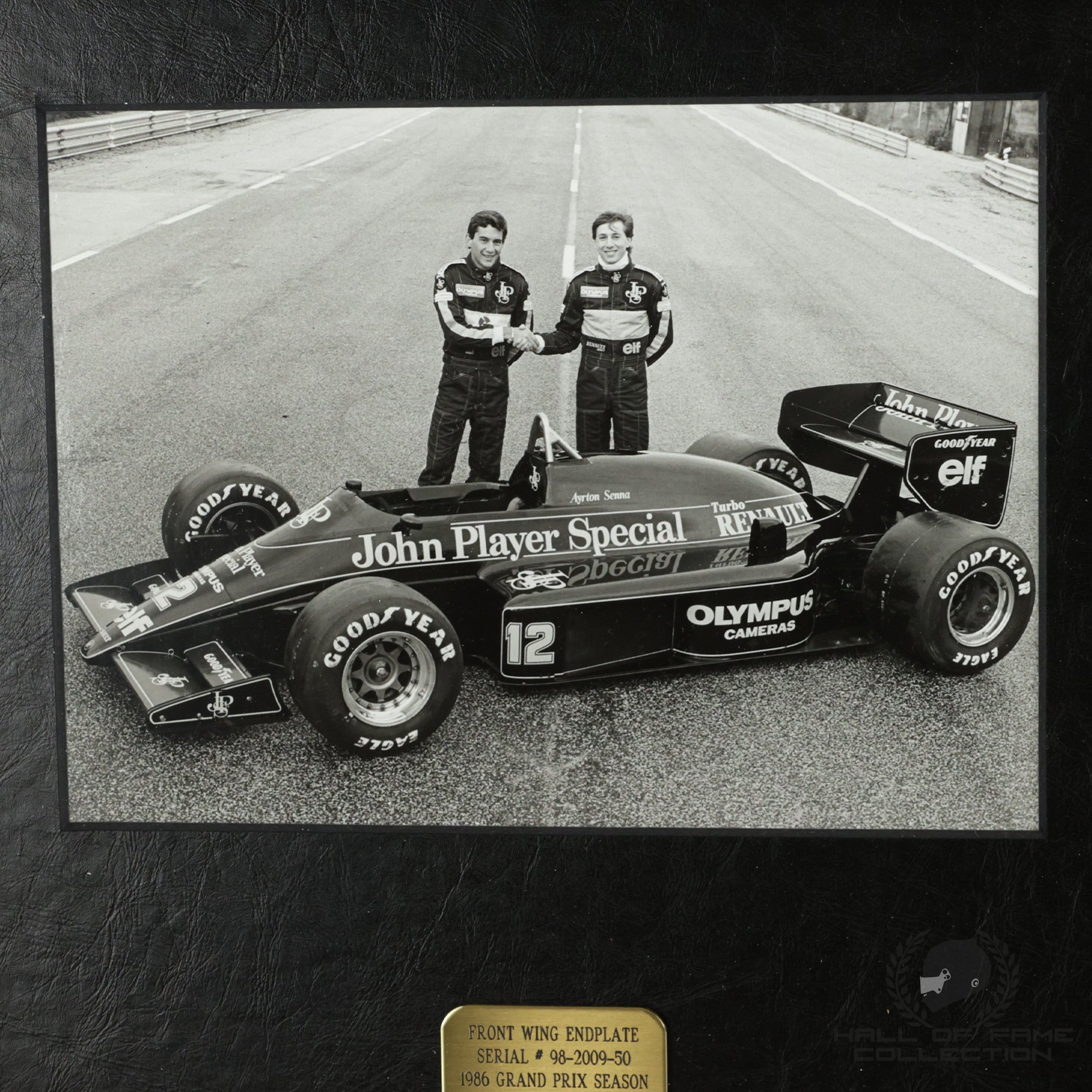 1986 Ayrton Senna Signed Team Lotus F1 Front Wing End Plate