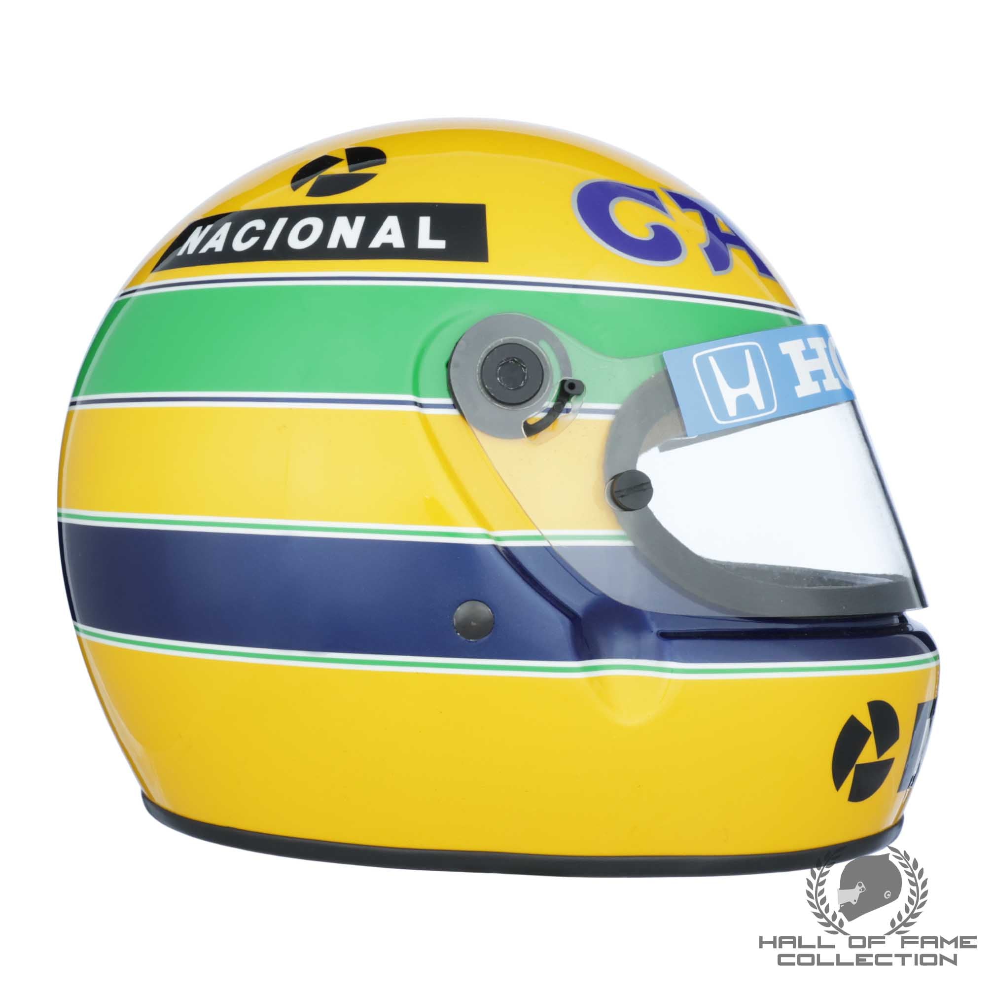 1987 Ayrton Senna Signed Bell Camel Team Lotus Replica F1 Helmet