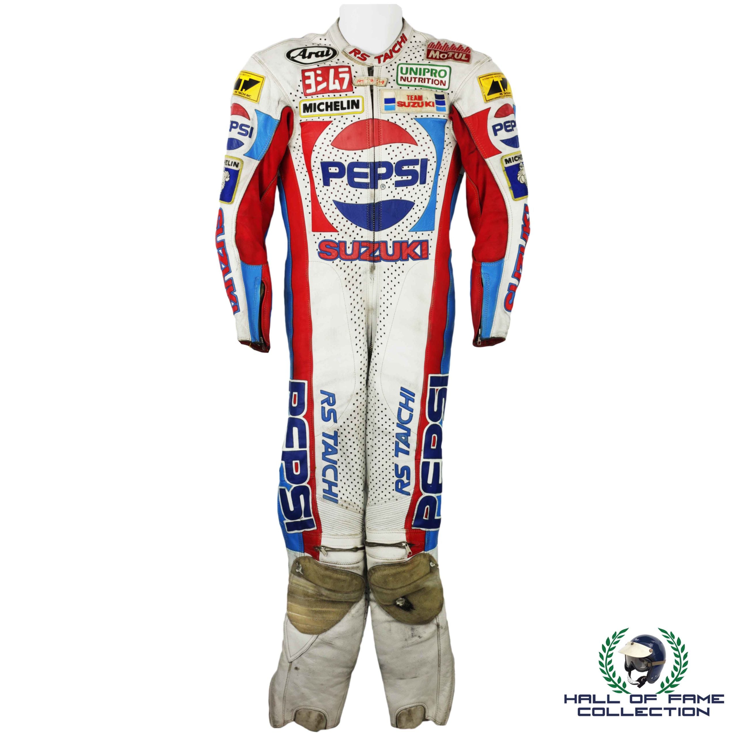 1988 Kevin Schwantz Race Used Pepsi Suzuki 500cc Grand Prix Leathers
