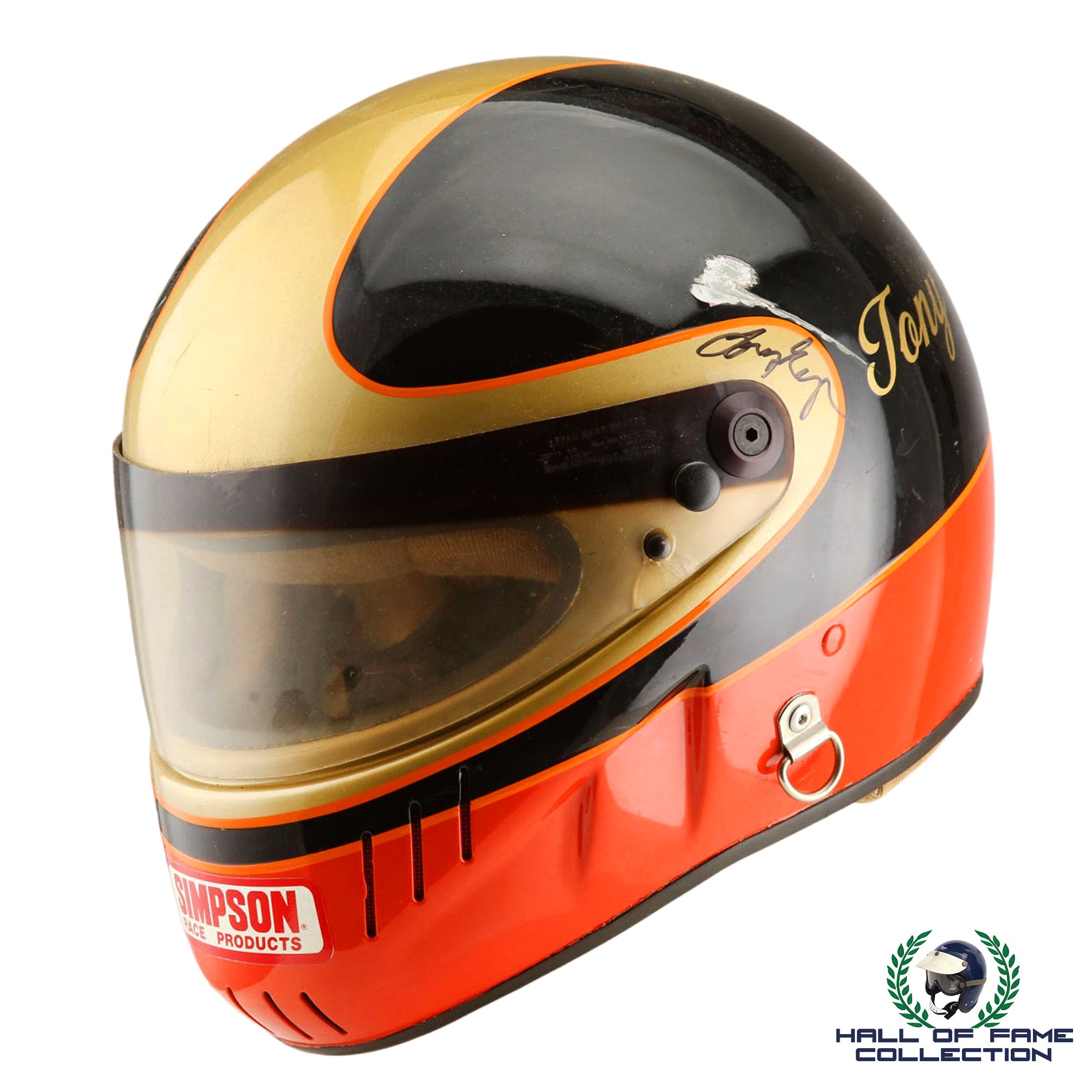 1989 Tony George Signed AJ Foyt Racing America Racing Series Helmet