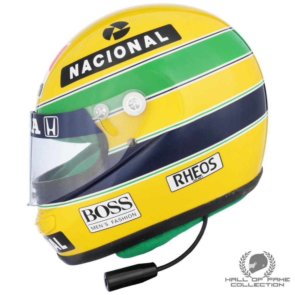 MINI HELMET AS HS 1988 AYRTON SENNA MCLAREN MP4/4 F1 WORLD CHAMPION 1:2 SCALE – Serious Metal From Bolton MINI HELMET AS HS 1988 AYRTON SENNA MCLAREN MP4/4 F1 WORLD CHAMPION 1:2 SCALE – Serious Metal From Bolton
