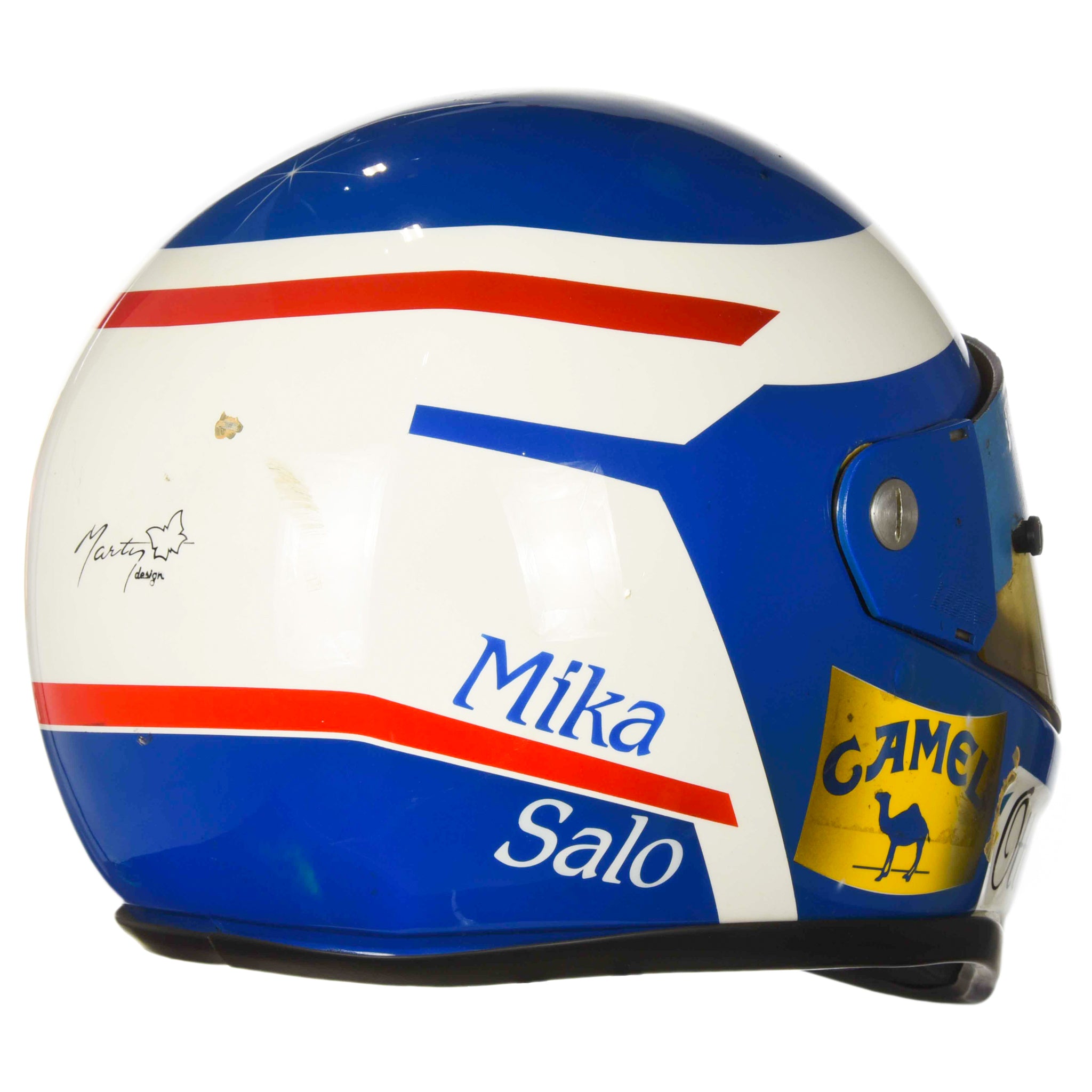 1990 Mika Salo Signed Race Used Lazer Macau Grand Prix F3 Helmet