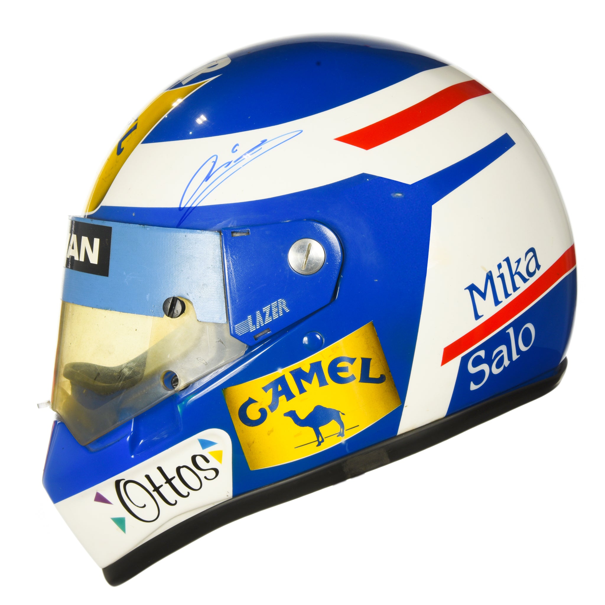 1990 Mika Salo Signed Race Used Lazer Macau Grand Prix F3 Helmet
