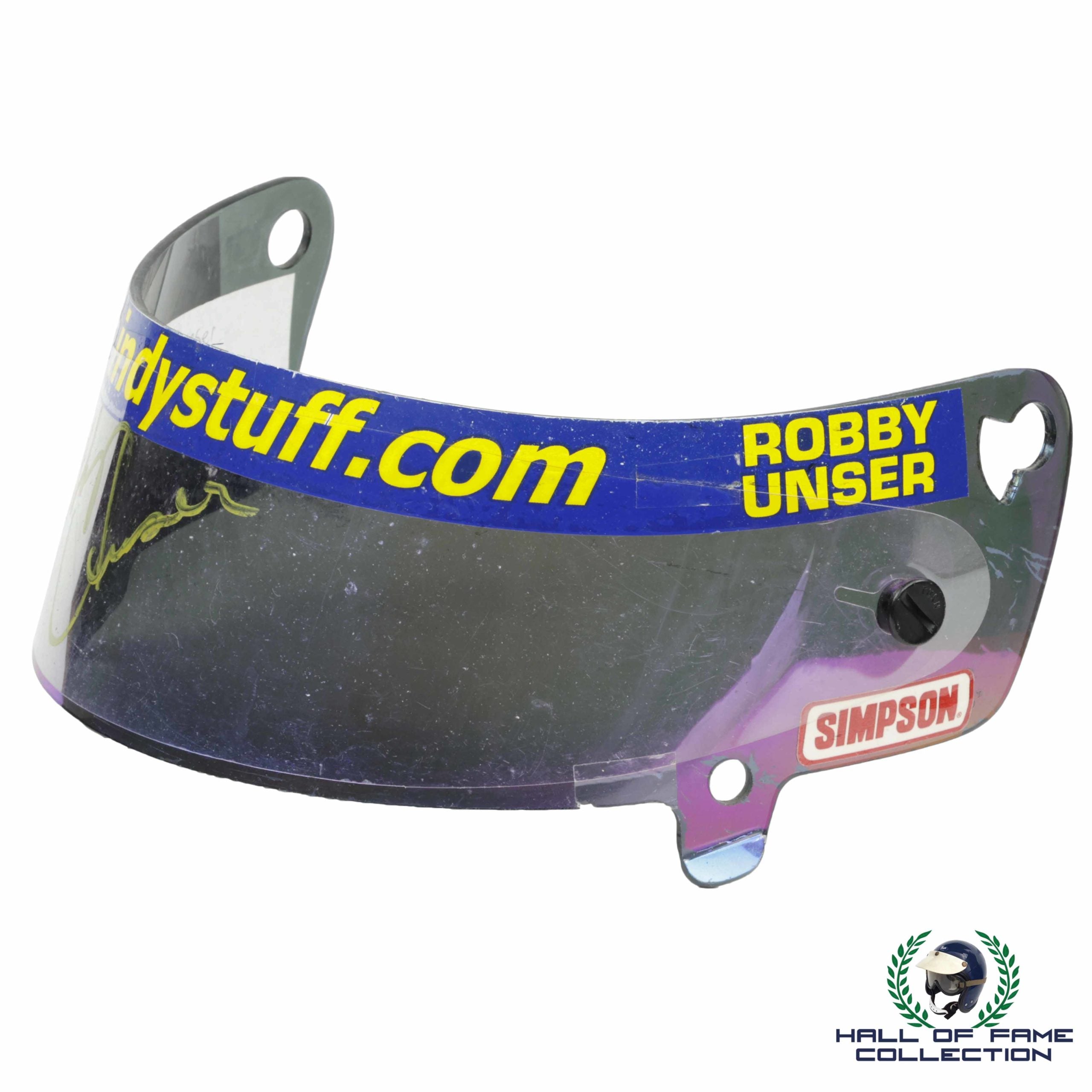 2000 Robby Unser Signed Race Used Byrd-McCormack Motorsports Indy 500 Visor