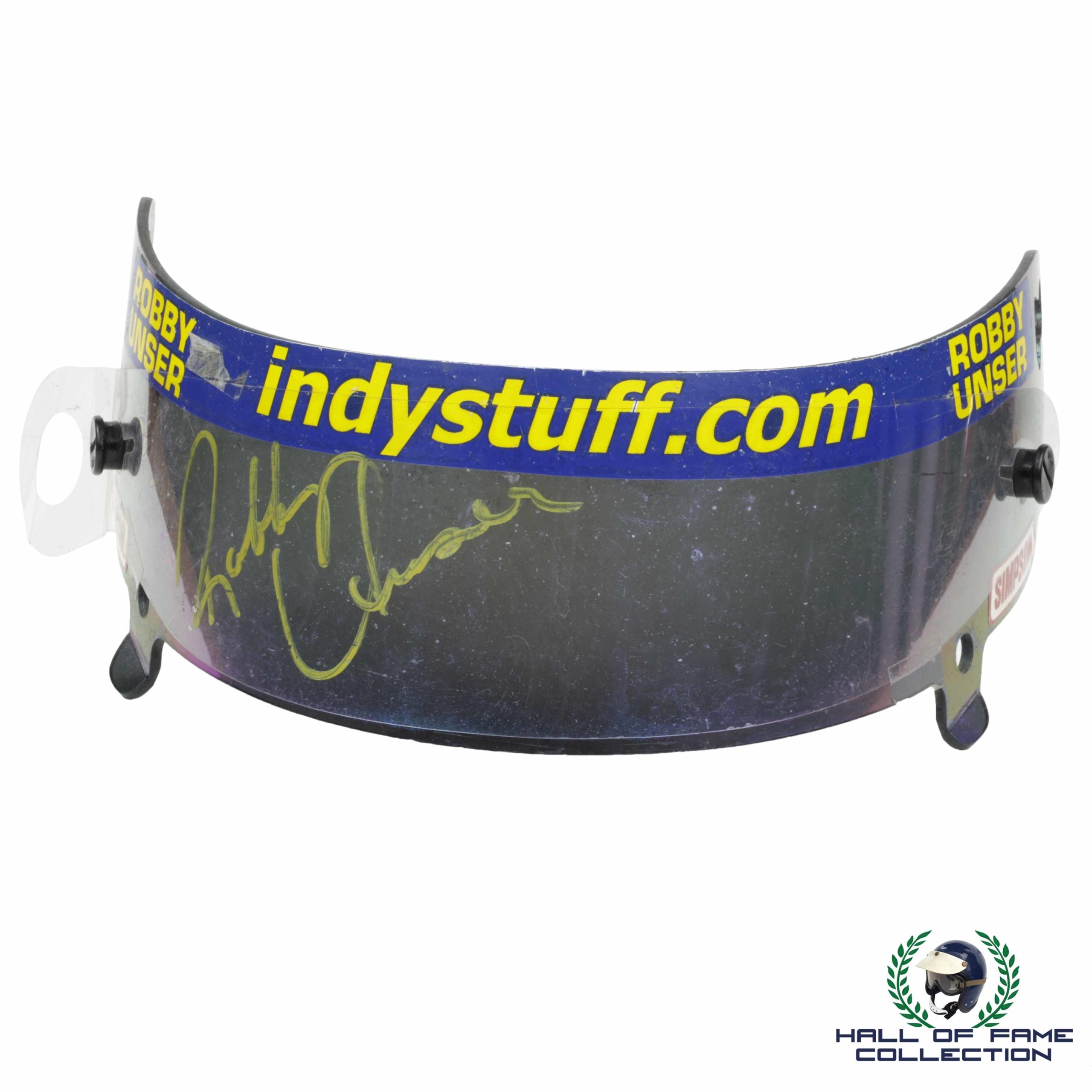 2000 Robby Unser Signed Race Used Byrd-McCormack Motorsports Indy 500 Visor
