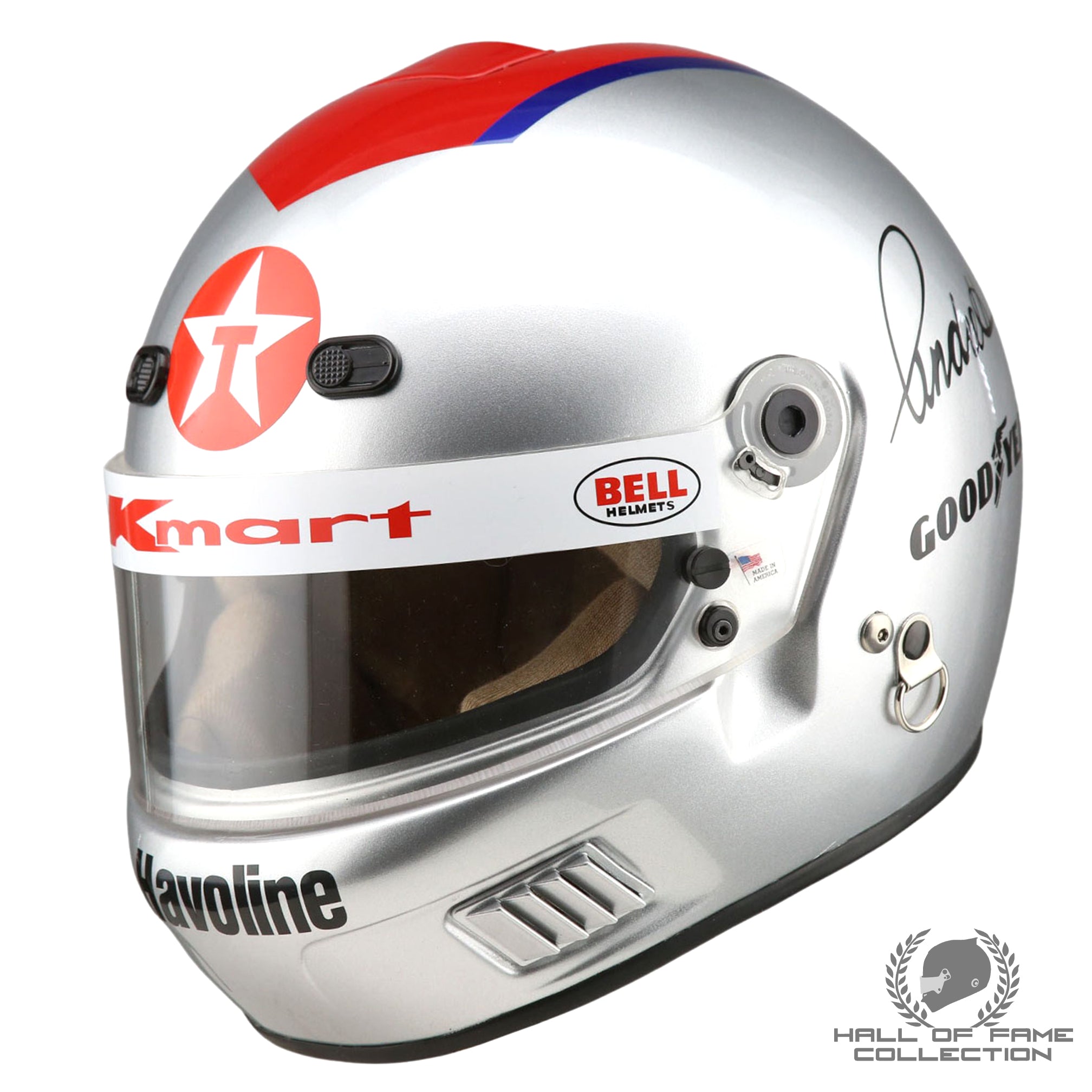 1991 Mario Andretti Signed Bell AFX1 Newman Haas Racing IndyCar Replica Helmet