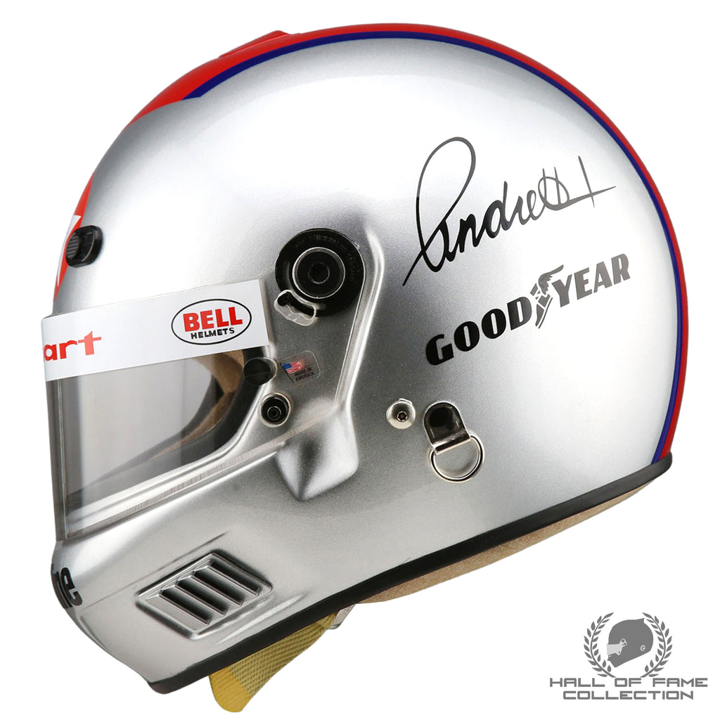 aldis bell helmet 1991 Mario Andretti Signed Bell AFX1 Newman Haas Racing IndyCar Replic