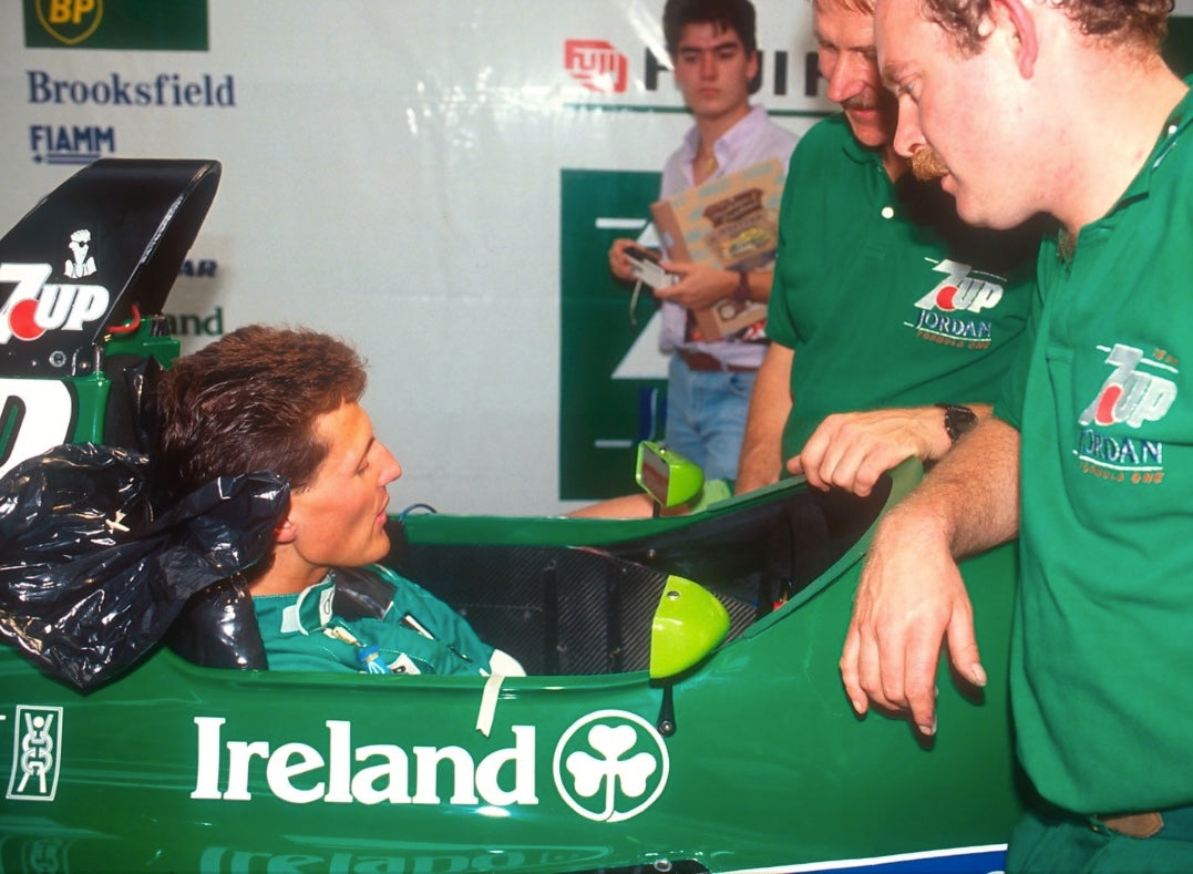 1991 Michael Schumacher Signed Personal Team Issued 7Up Jordan Belgian GP Debut Rookie F1 Jacket