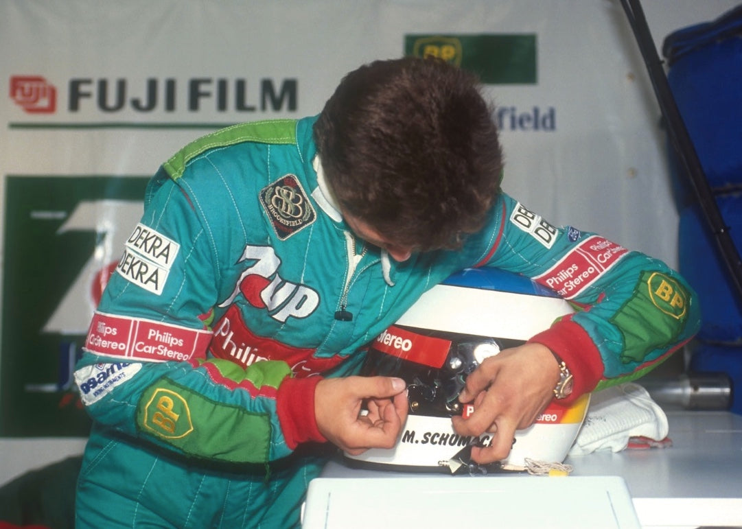 1991 Michael Schumacher Signed Personal Team Issued 7Up Jordan Belgian GP Debut Rookie F1 Jacket