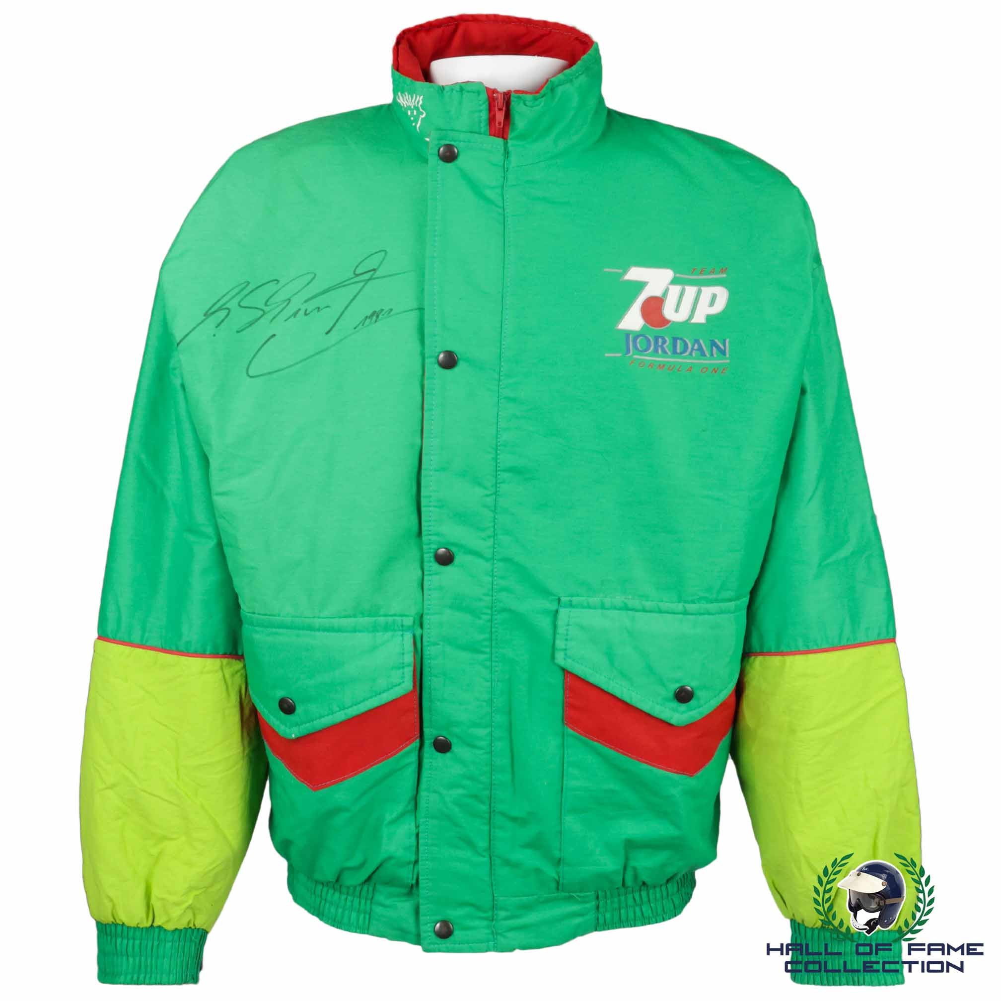 1991 Michael Schumacher Signed Personal Team Issued 7Up Jordan Belgian GP Debut Rookie F1 Jacket