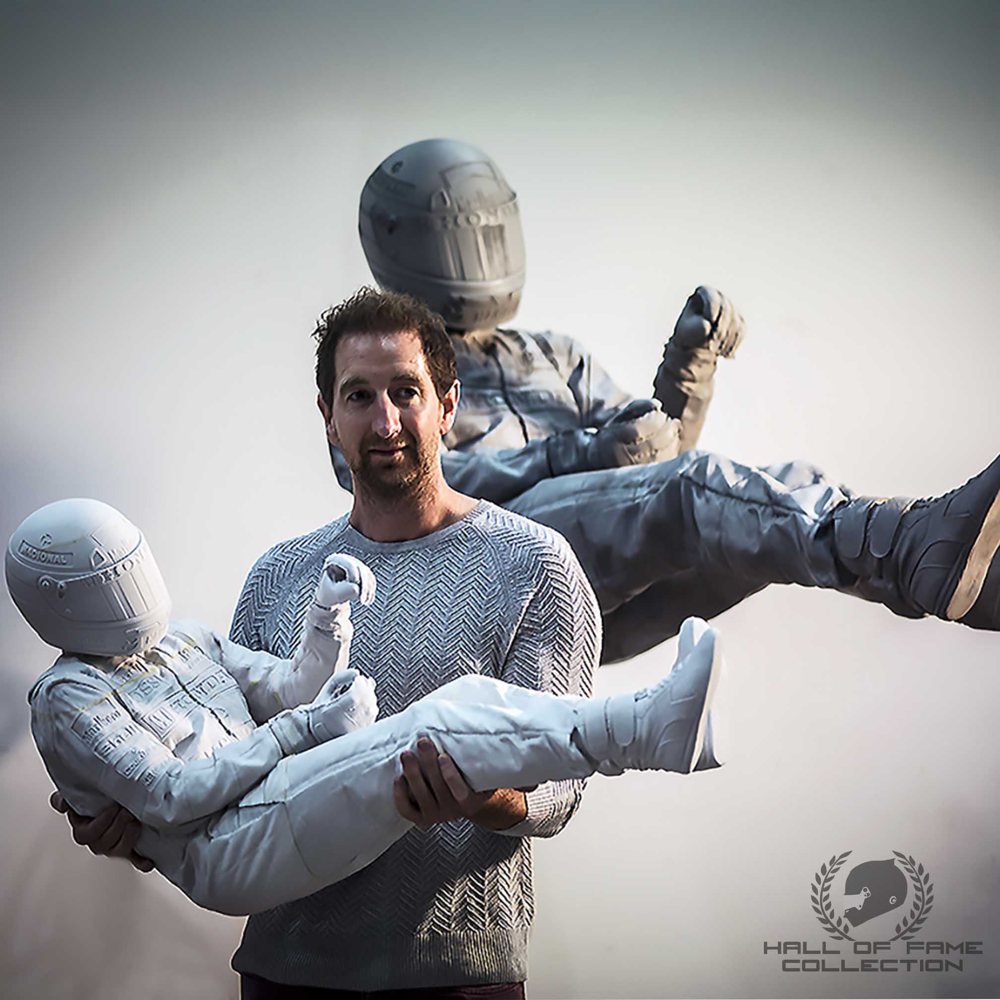 1991 Ayrton Senna ‘Eau Rouge’ Gold Wind Tunnel Edition Sculpture By Artist Paul Oz