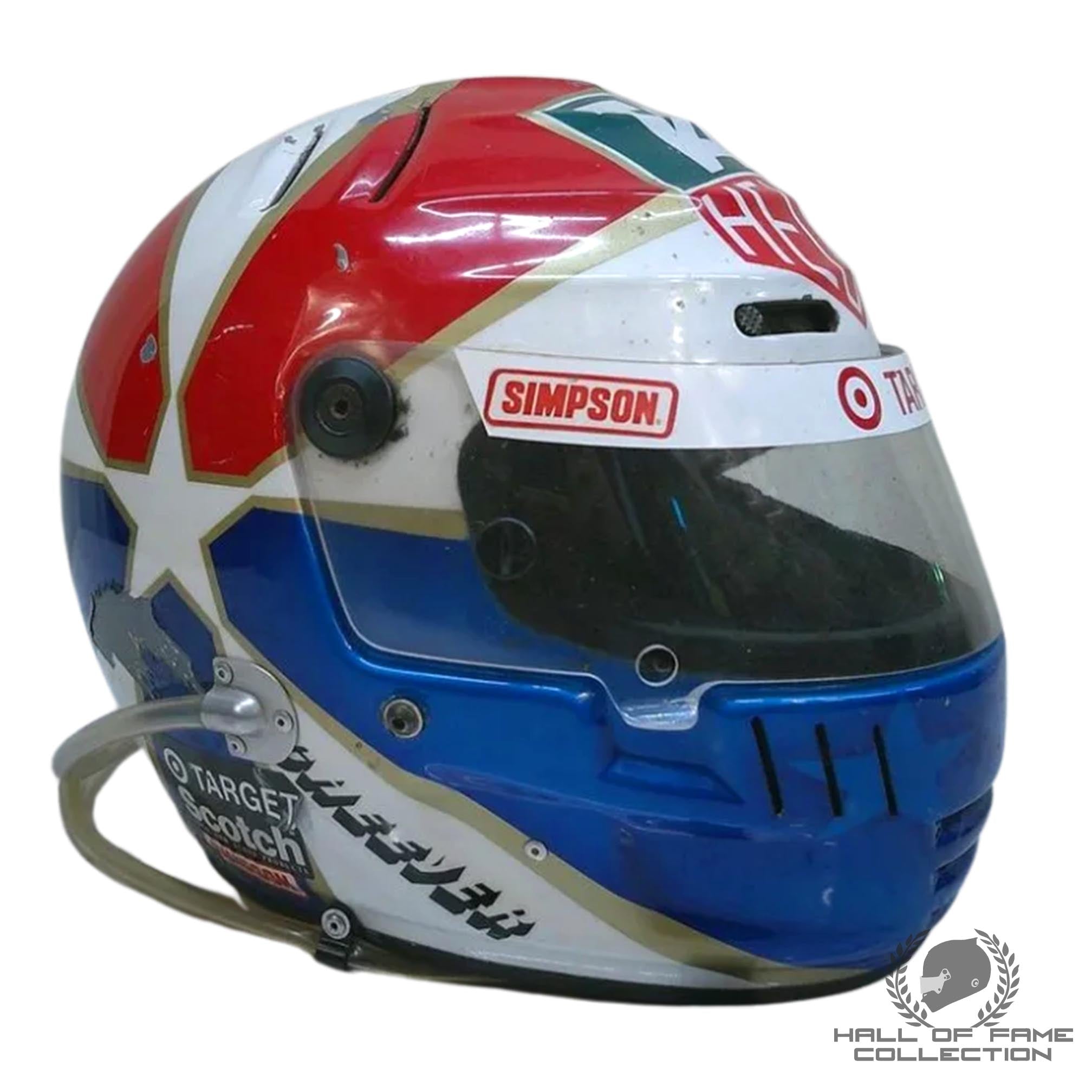 1991 Eddie Cheever Signed Race Used Chip Ganassi Racing IndyCar Helmet