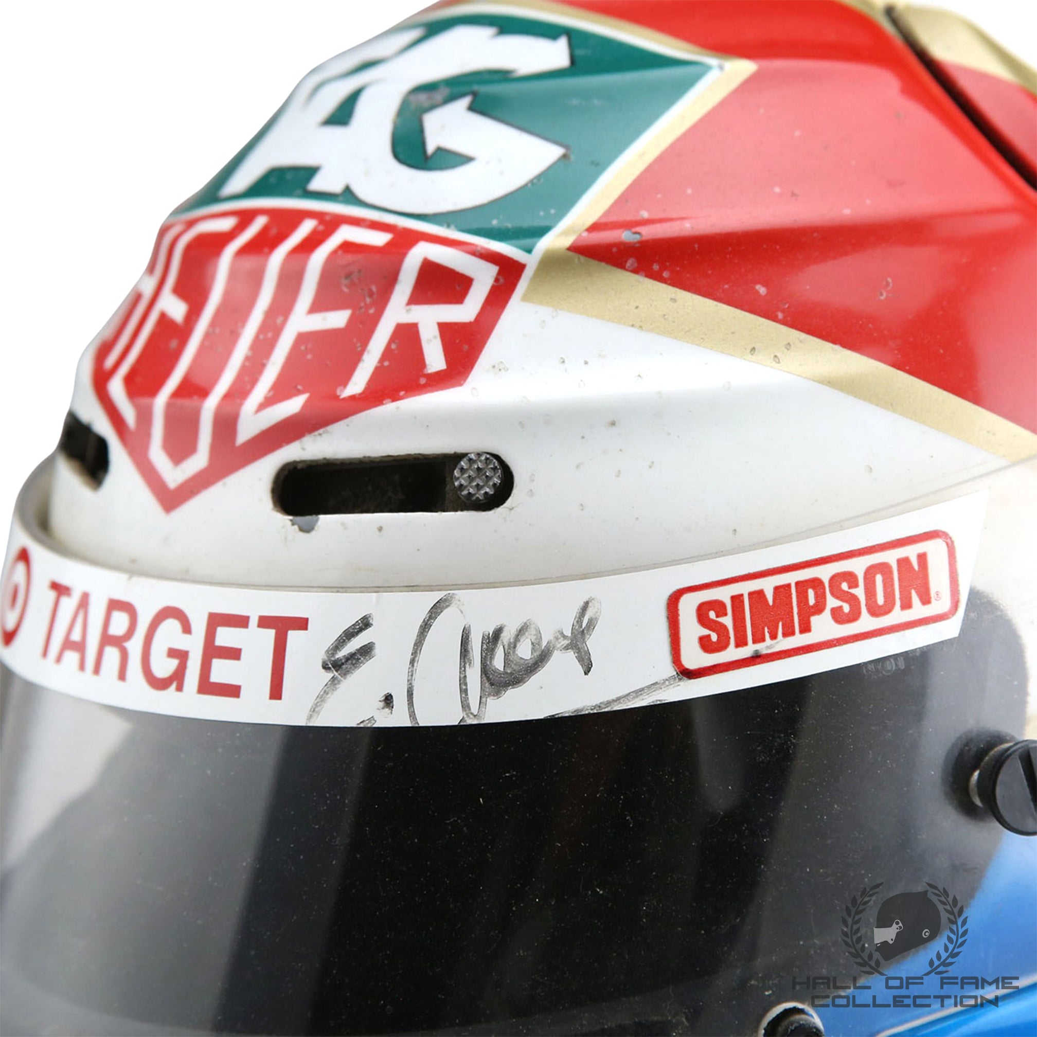 1991 Eddie Cheever Signed Race Used Chip Ganassi Racing IndyCar Helmet