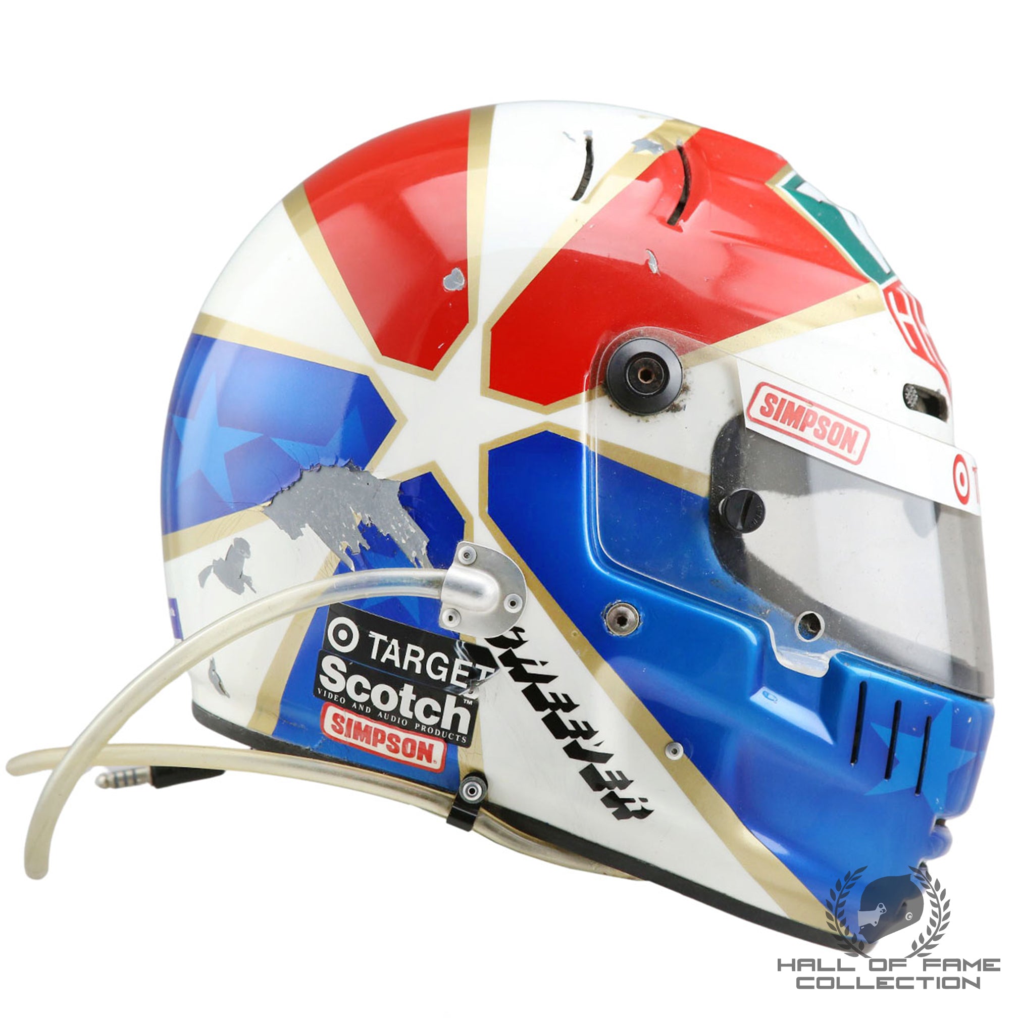 1991 Eddie Cheever Signed Race Used Chip Ganassi Racing IndyCar Helmet