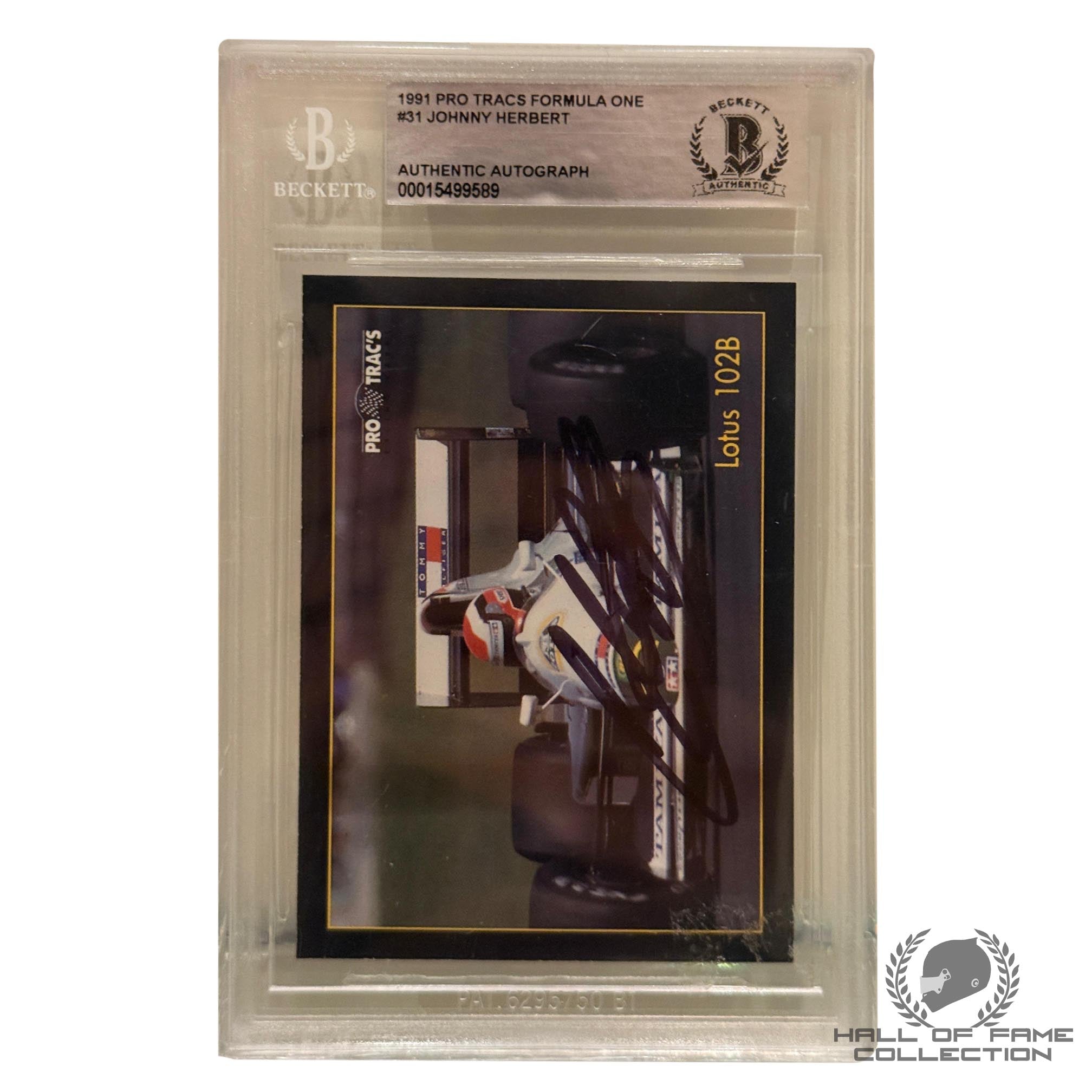 1991 Pro Tracs Formula One Johnny Herbert Authentic Autograph Card