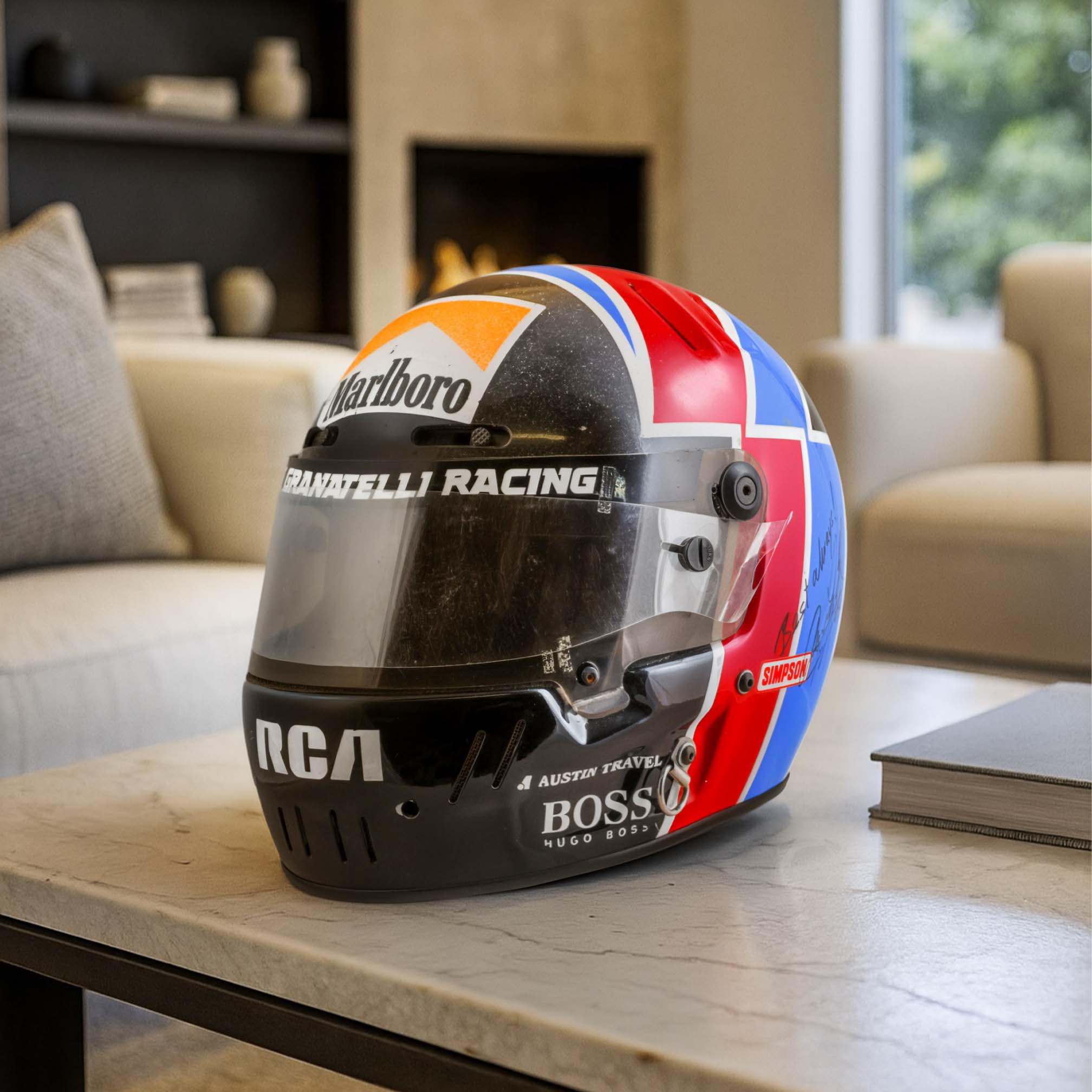 1991 Arie Luyendyk Signed Race Used Granatelli Racing IndyCar Helmet