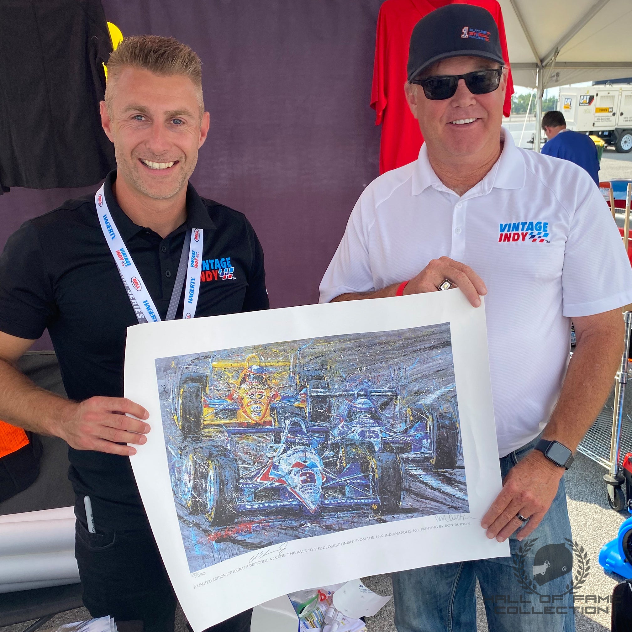 1992 Al Unser Jr. Signed Limited Edition 20 x 26 Ron Burton Indy 500 Win Print