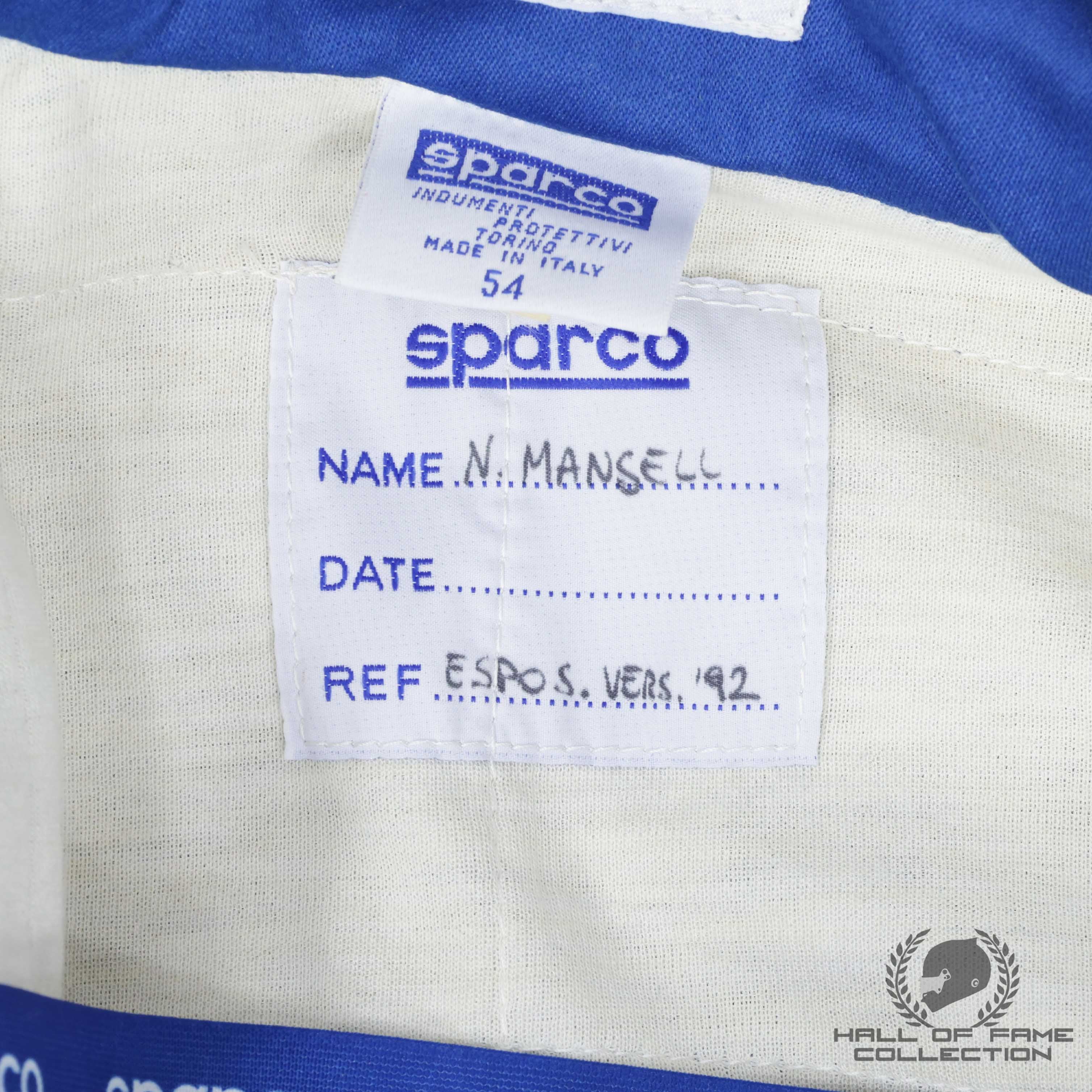 1992 Nigel Mansell Original Championship Season Willams Renault F1 Suit