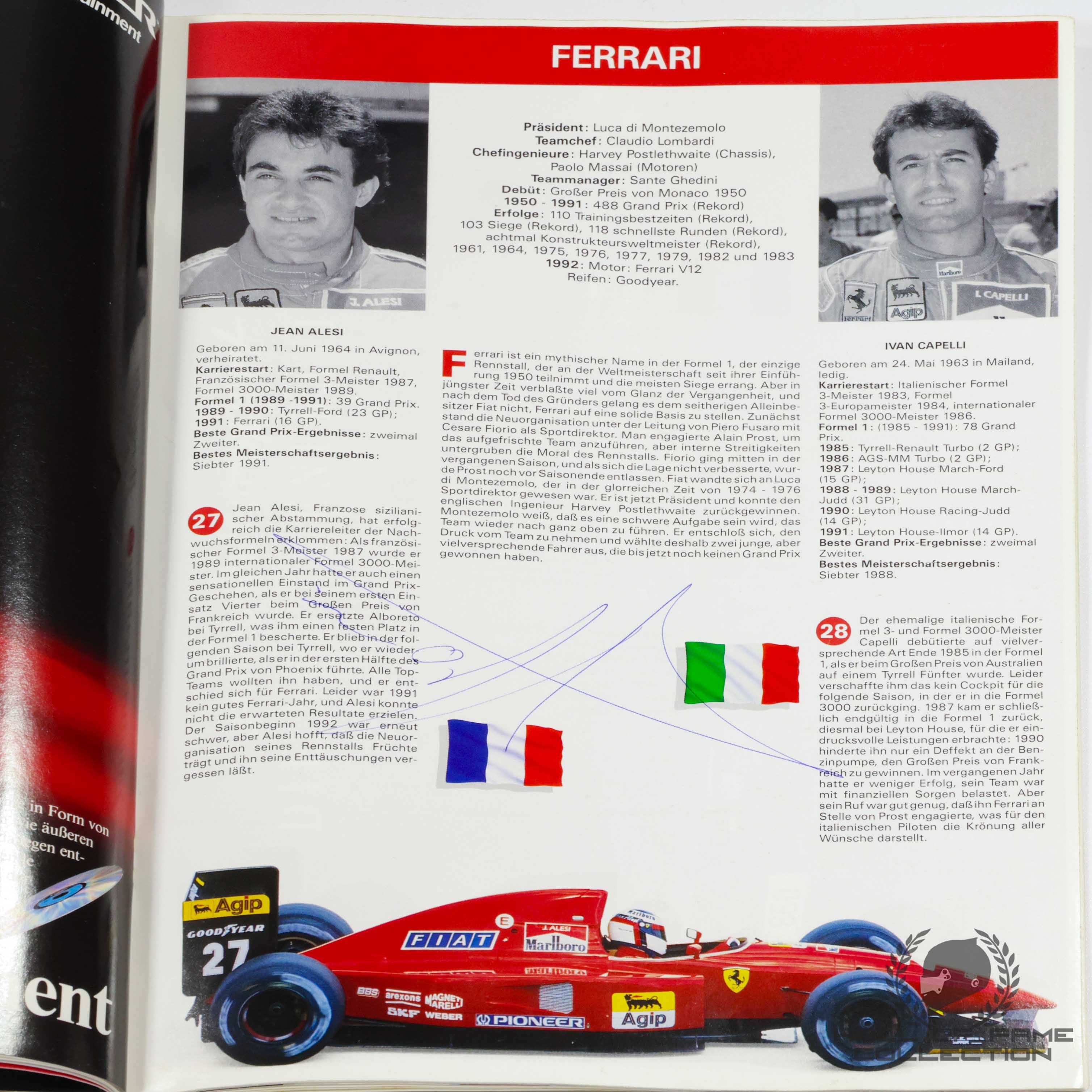 1992 Multi Signed German Grand Prix F1 Program