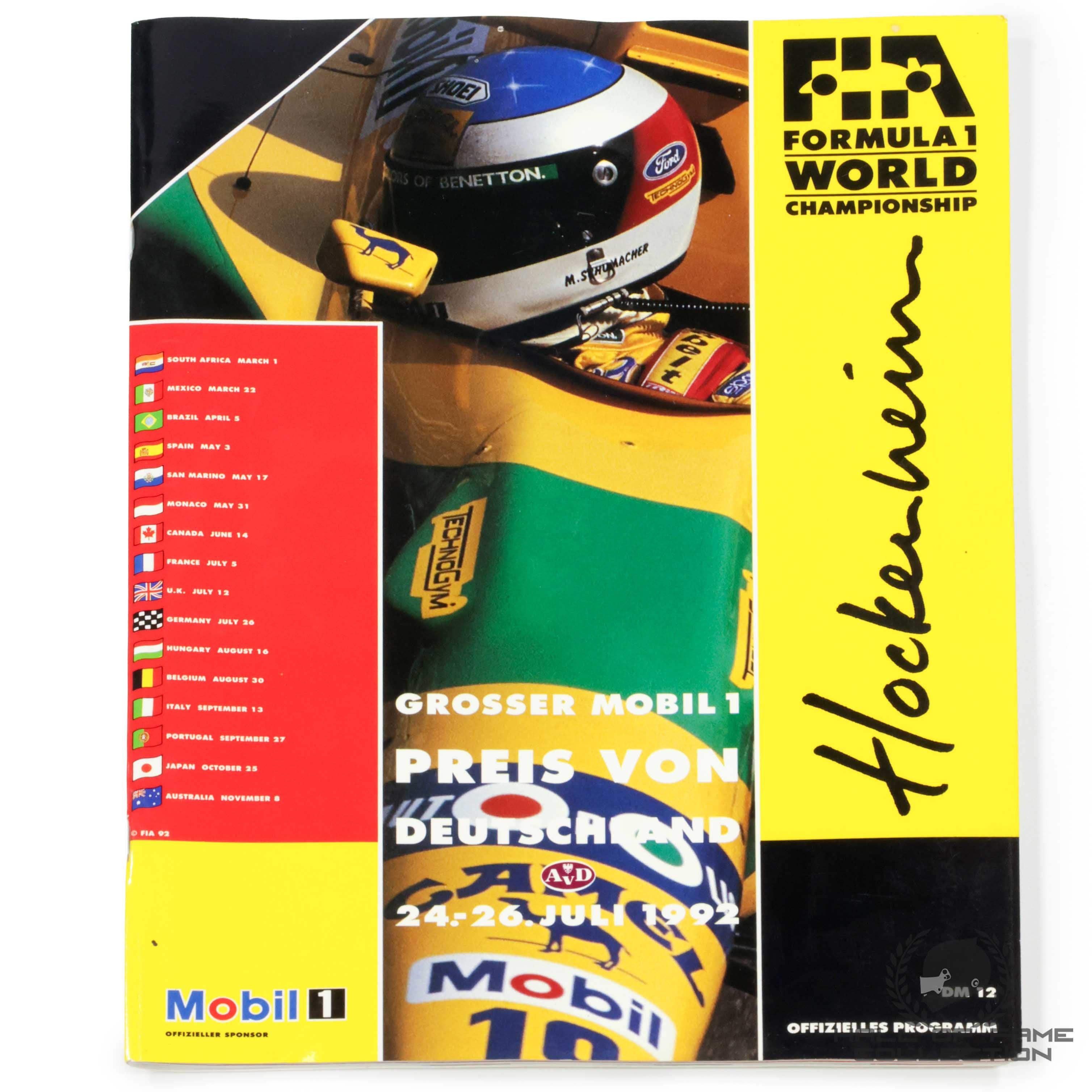 1992 Multi Signed German Grand Prix F1 Program