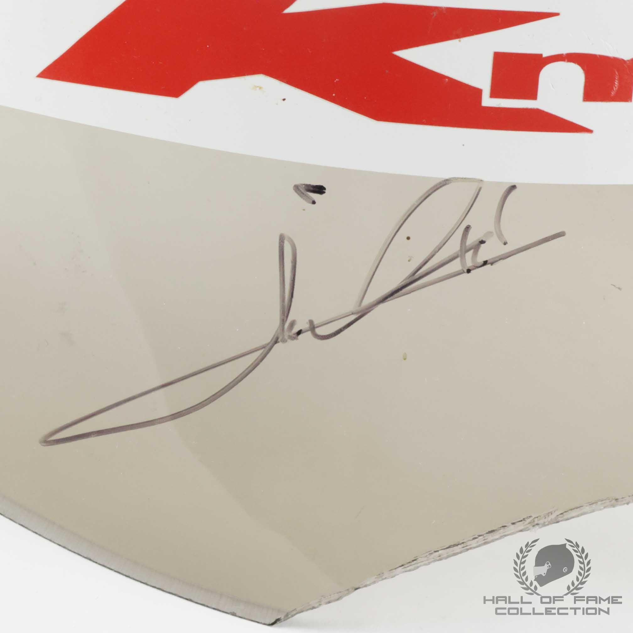 1992 Mario Andretti Signed Cut Test Used Newman/Haas Racing Visor