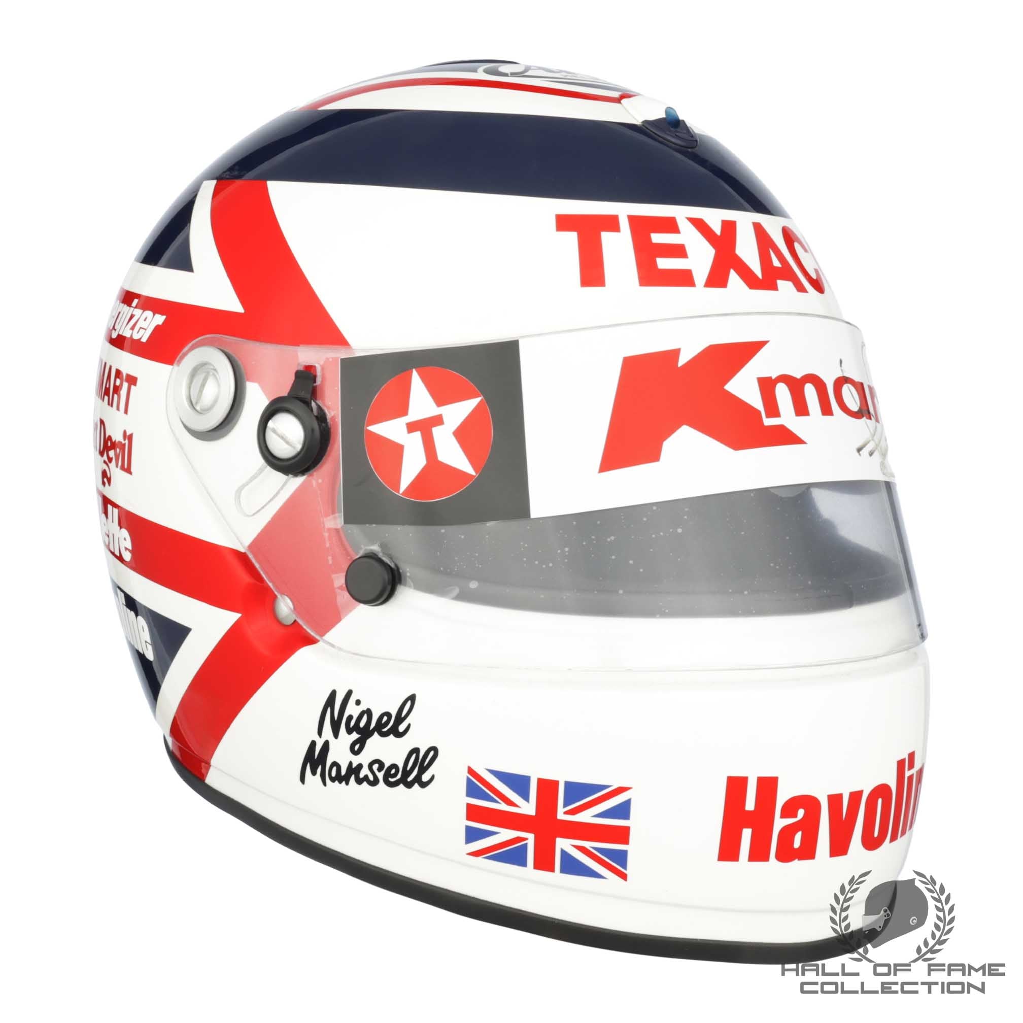 1993 Nigel Mansell Signed Replica Newman Haas Racing IndyCar Helmet