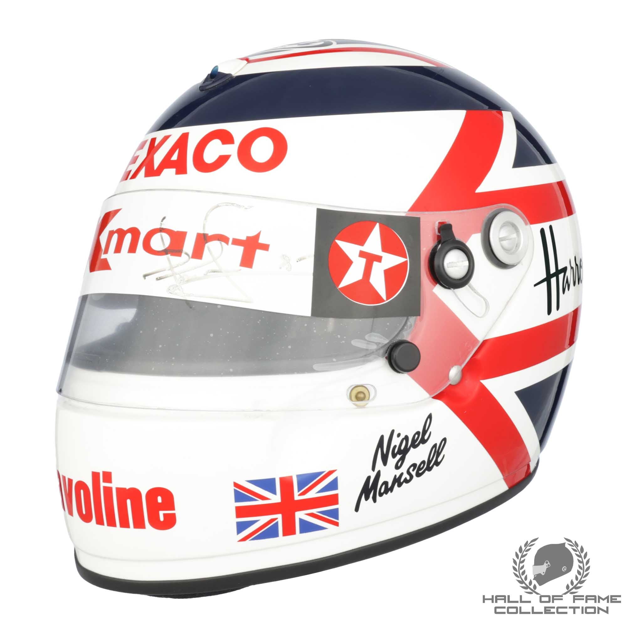 1993 Nigel Mansell Signed Replica Newman Haas Racing IndyCar Helmet