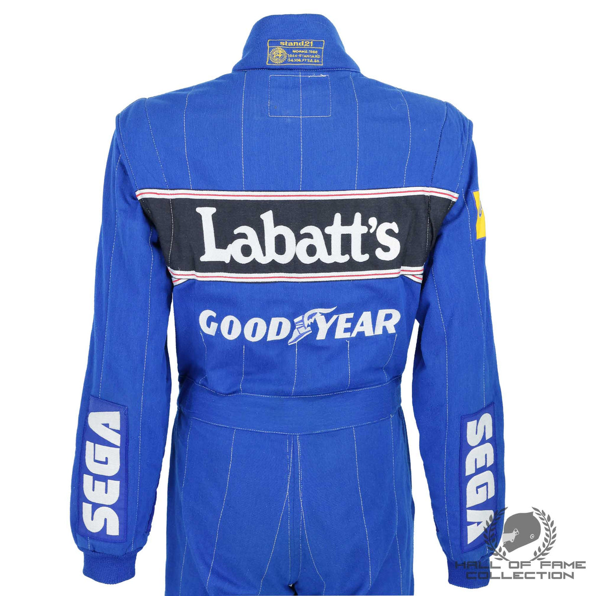 1993 Damon Hill Signed Rookie Year Worn Canon Williams Renault F1 Suit