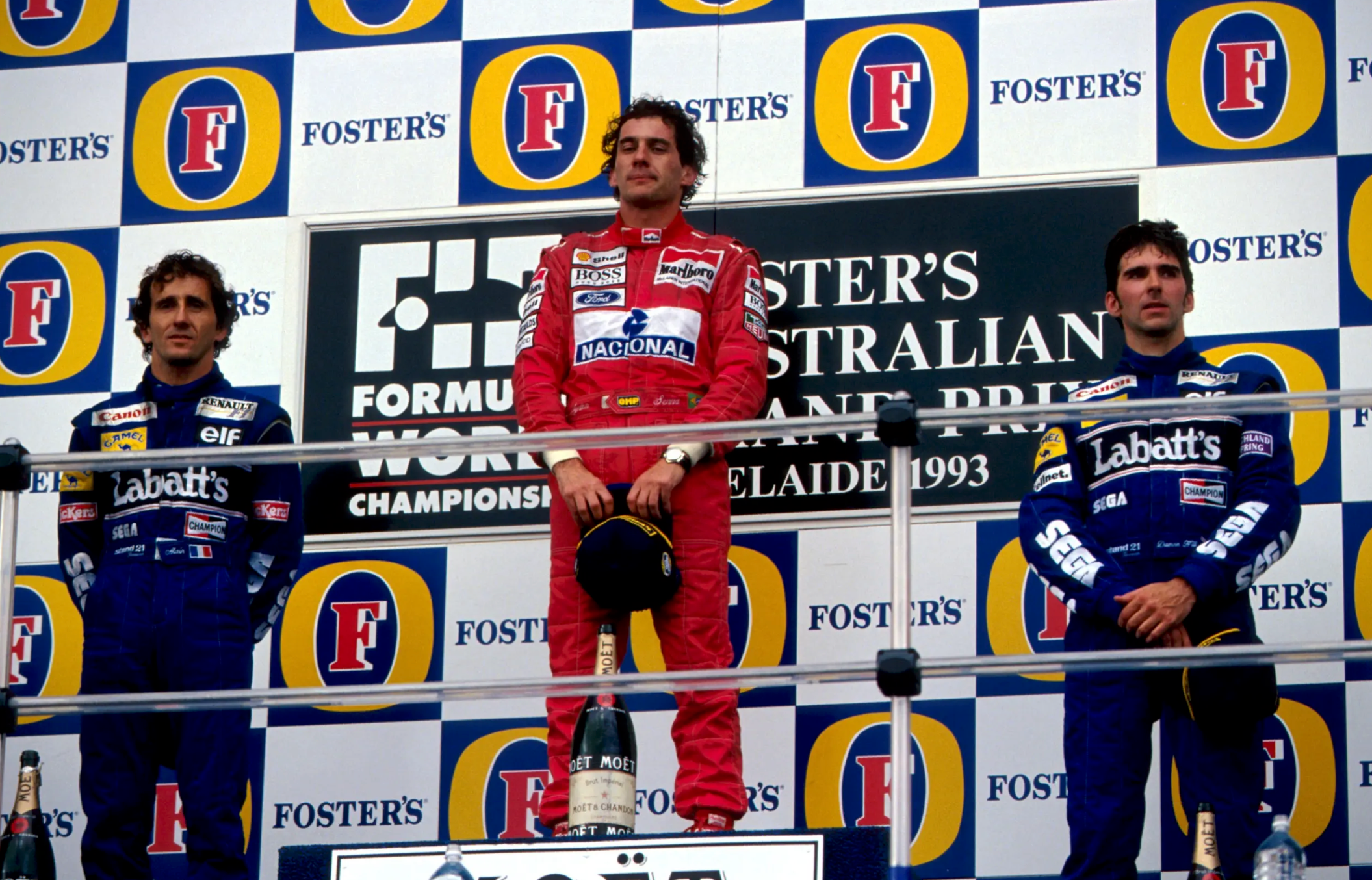 1993 Alain Prost Signed Fourth World Championship / Australian GP / Japan GP Final Podium F1 Suit + Extras