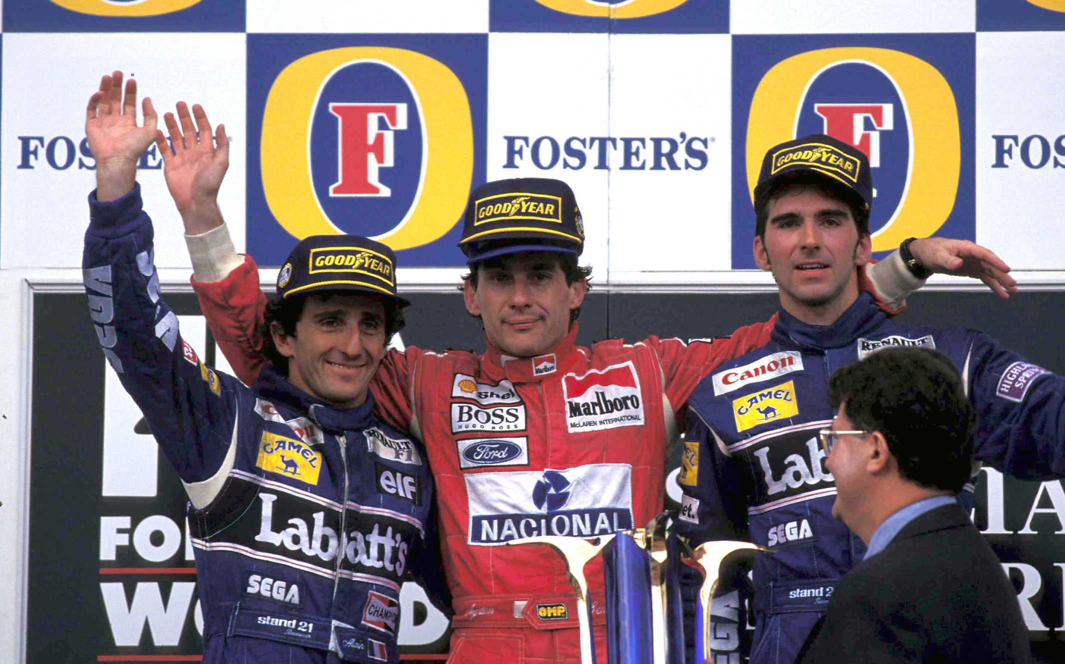 1993 Alain Prost Signed Fourth World Championship / Australian GP / Japan GP Final Podium F1 Suit + Extras