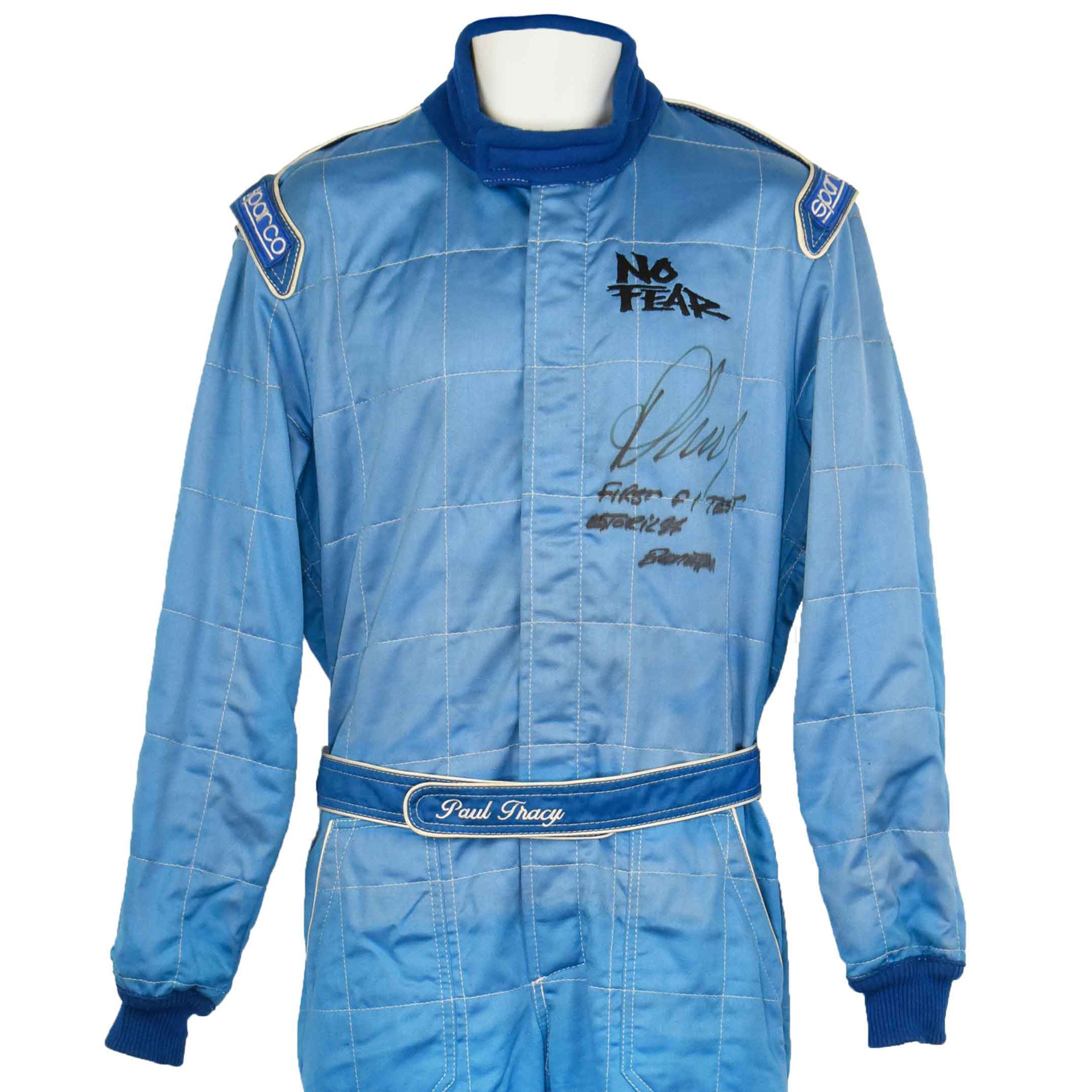 1994 Paul Tracy Signed Test Used Benetton Formula 1 Suit