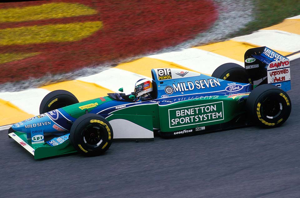 1994 Michael Schumacher Signed Race Used 1st WDC Benetton F1 Rear Wing Endplate