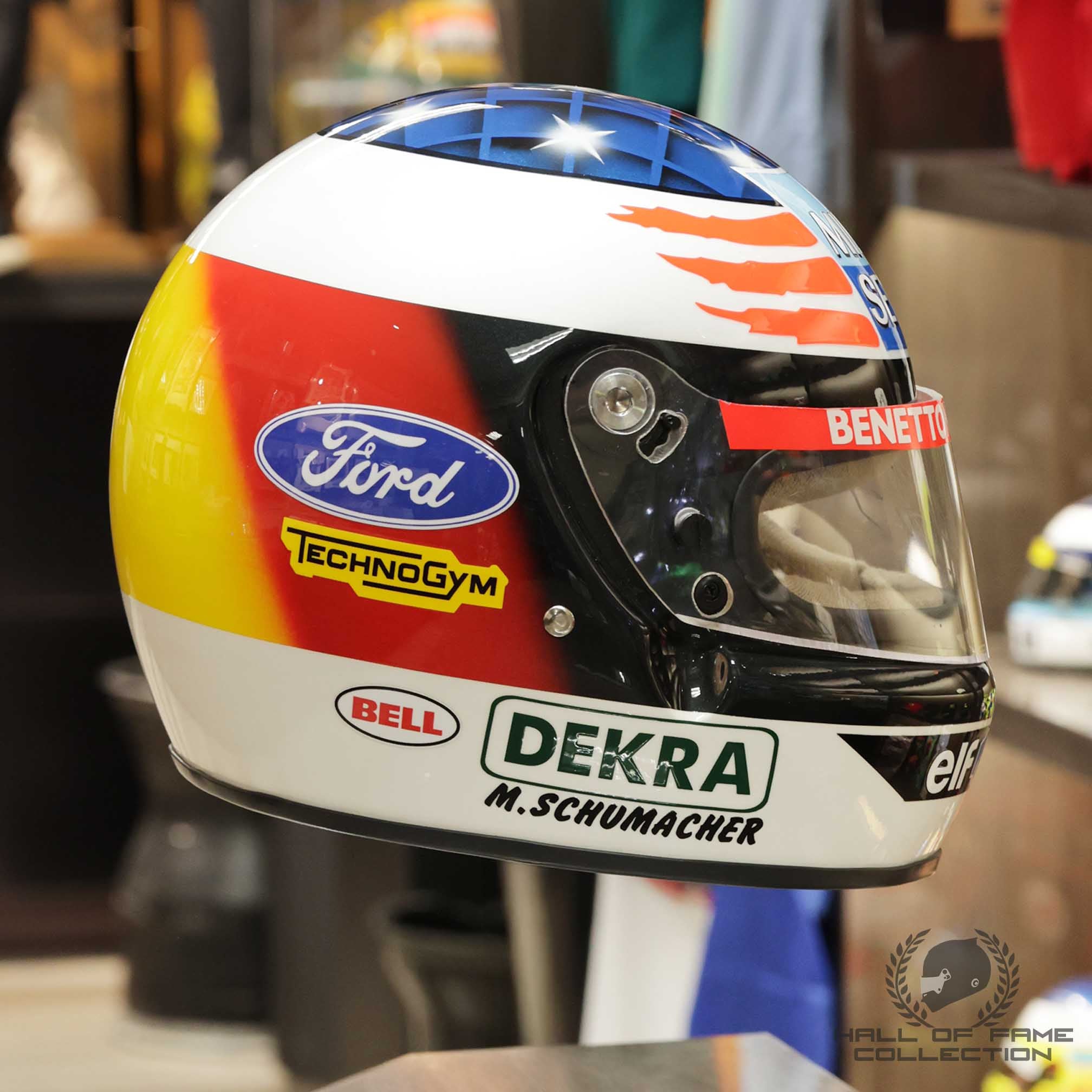 1994 Michael Schumacher Signed Replica 1st World Championship Benetton F1 Helmet