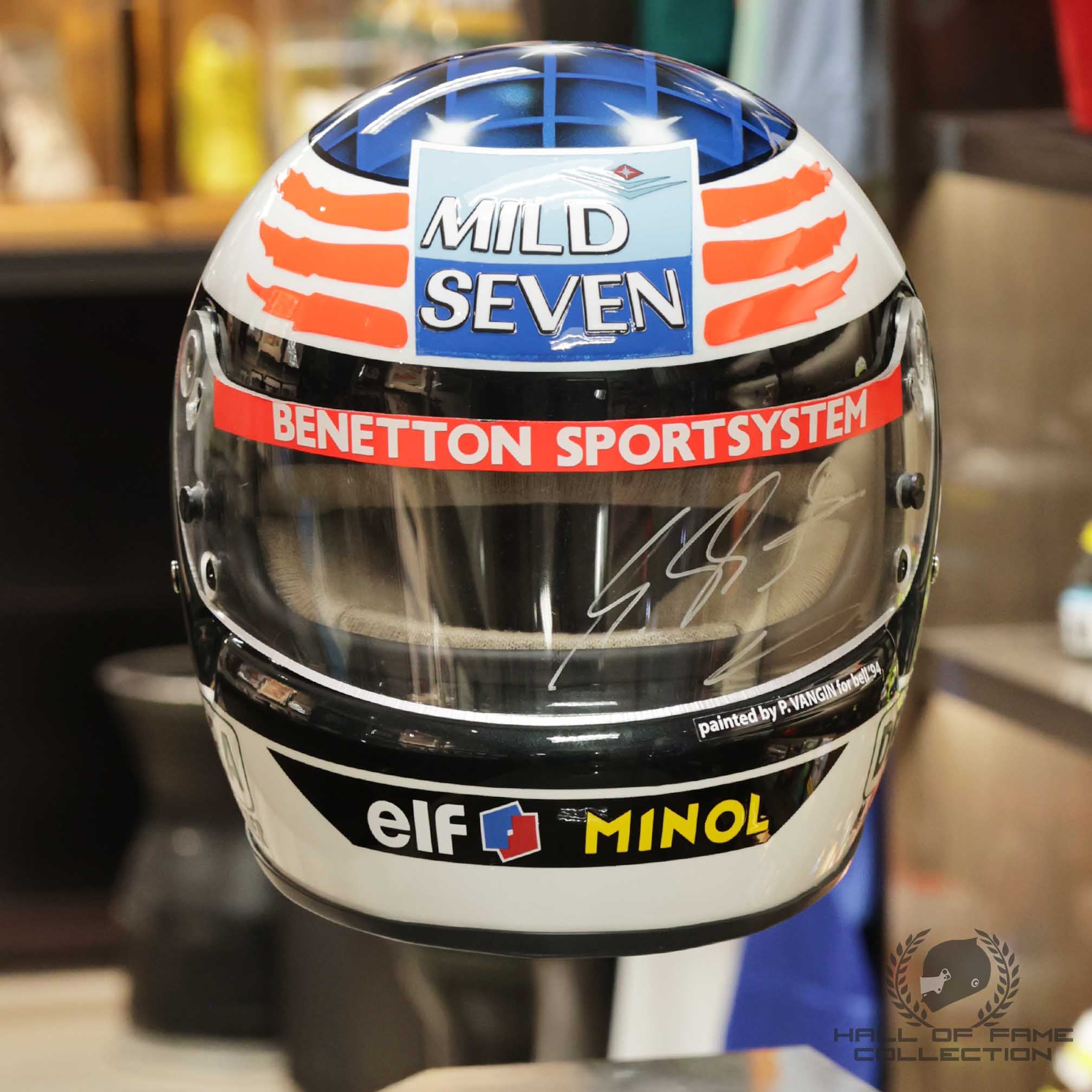 1994 Michael Schumacher Signed Replica 1st World Championship Benetton F1 Helmet