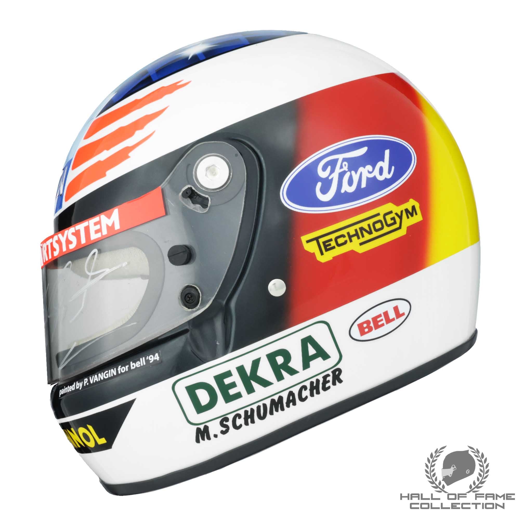 1994 Michael Schumacher Signed Replica 1st World Championship Benetton F1 Helmet
