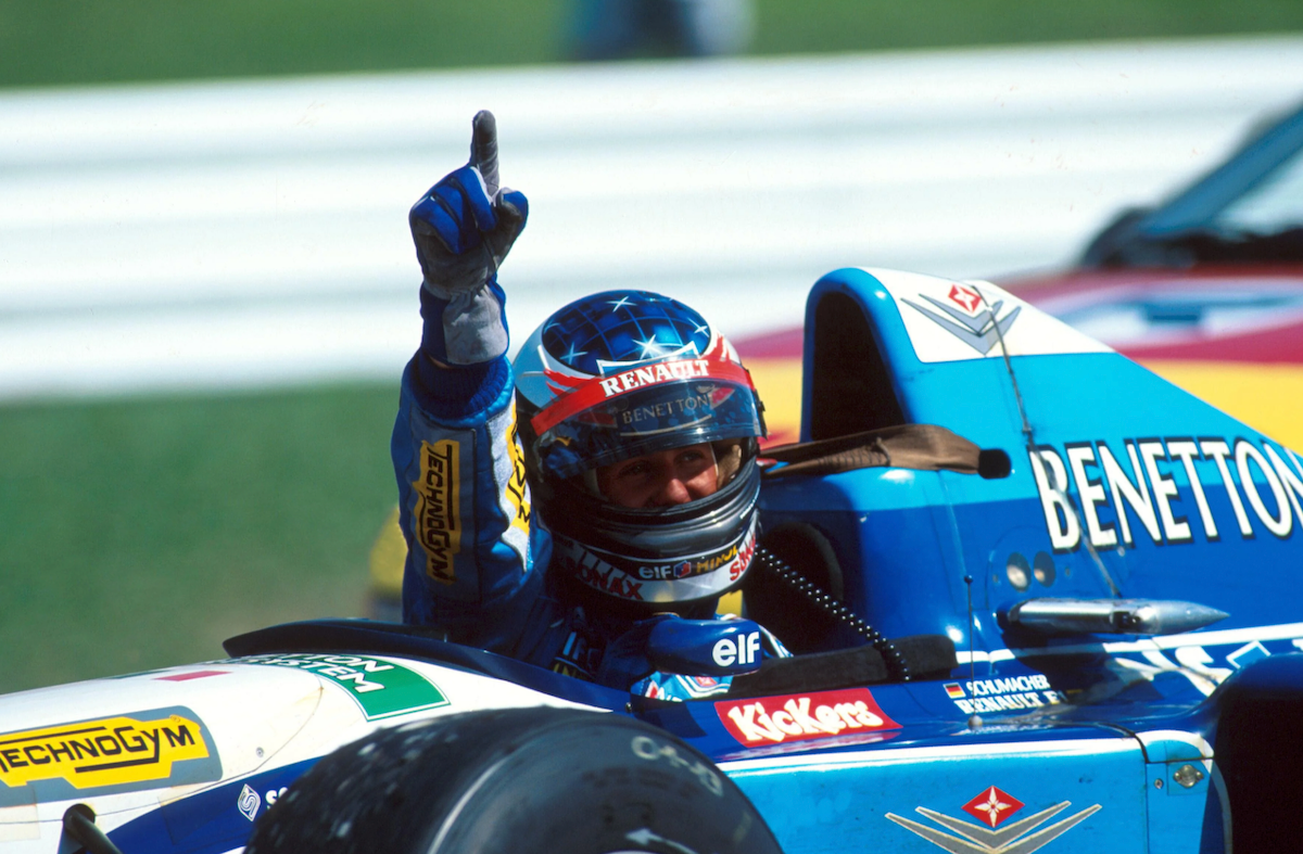 1994 Michael Schumacher Signed Race Used 1st WDC Benetton F1 Rear Wing Endplate