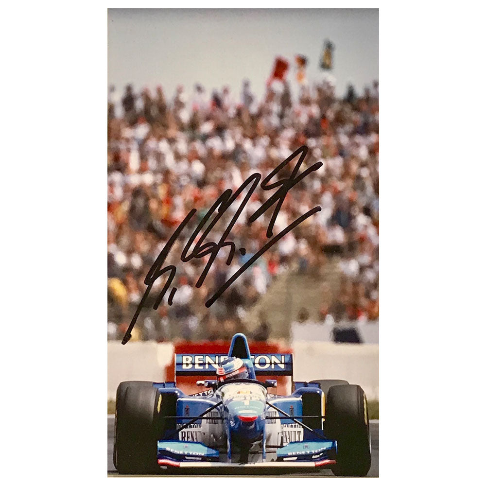 1995 Michael Schumacher Signed Benetton Renault 5 x 7 Formula 1 Photo
