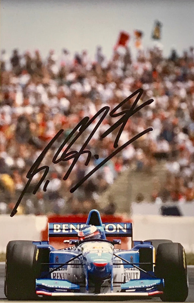 1995 Michael Schumacher Signed Benetton Renault 5 x 7 Formula 1 Photo