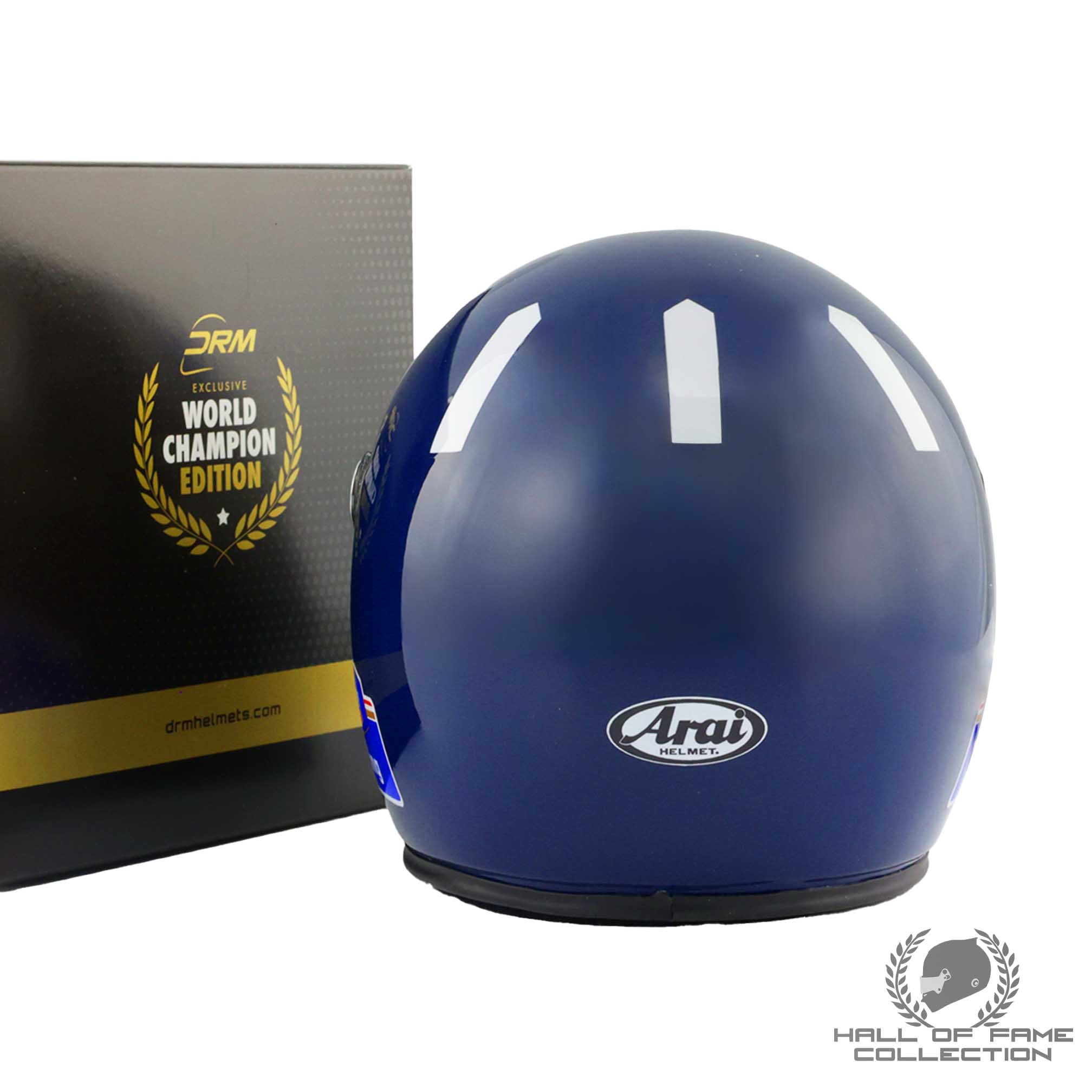 1996 Damon Hill Signed 1:2 Scale Arai Williams Renault World Championship F1 Helmet