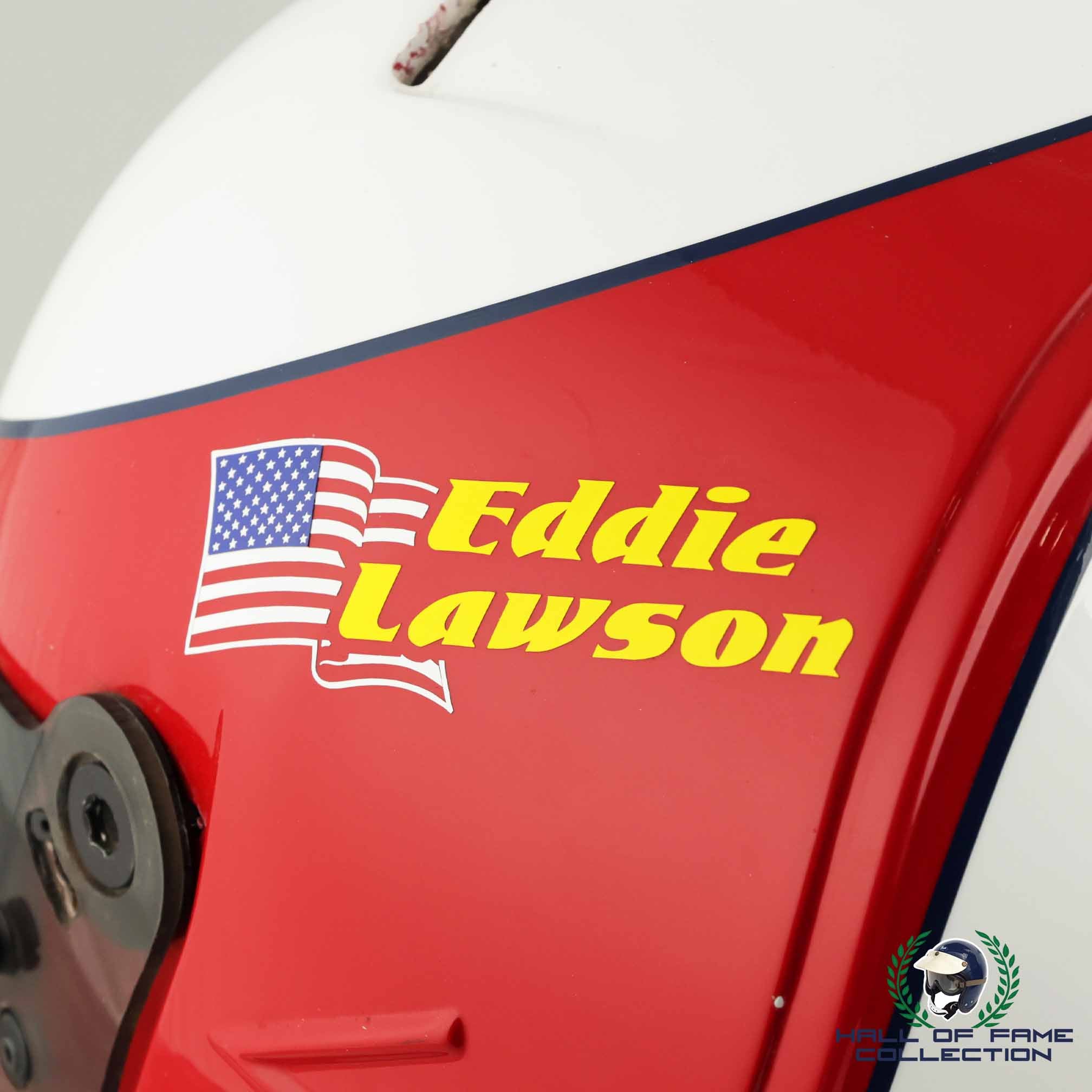1996 Eddie Lawson Race Used Galles Racing Bell Feuling IndyCar Helmet