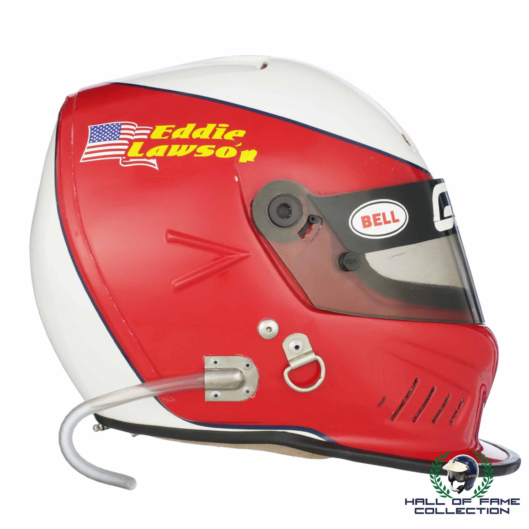 1996 Eddie Lawson Race Used Galles Racing Bell Feuling IndyCar Helmet